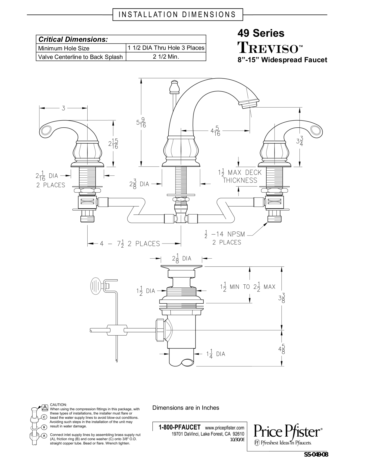 Pfister F-049-DK00 User Manual