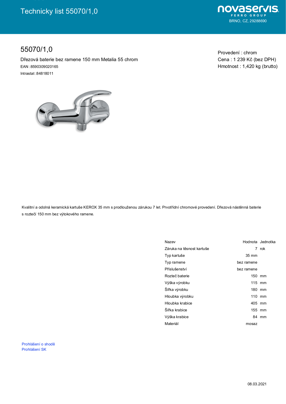 Novaservis 55070/1.0 User guide - ManualMachine.com
