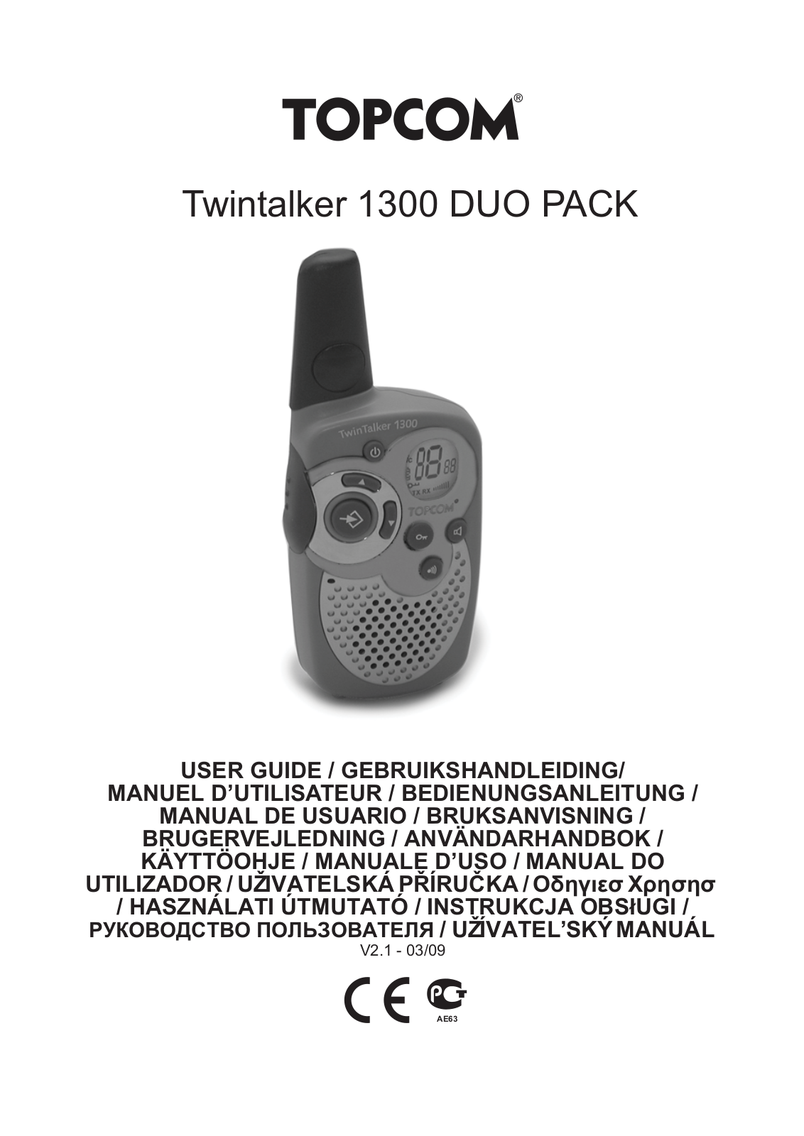 Topcom 1300 DUO PACK User Manual