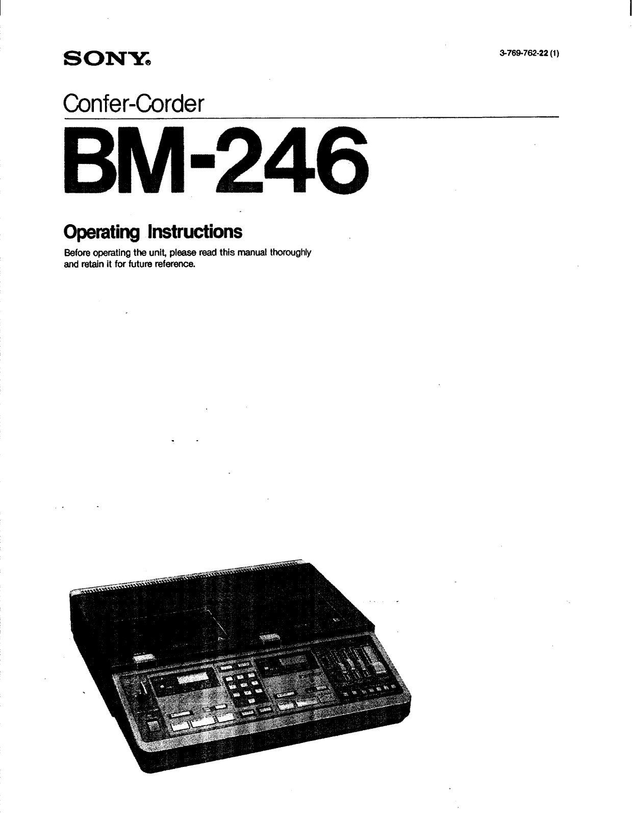 Sony BM-246 User Manual