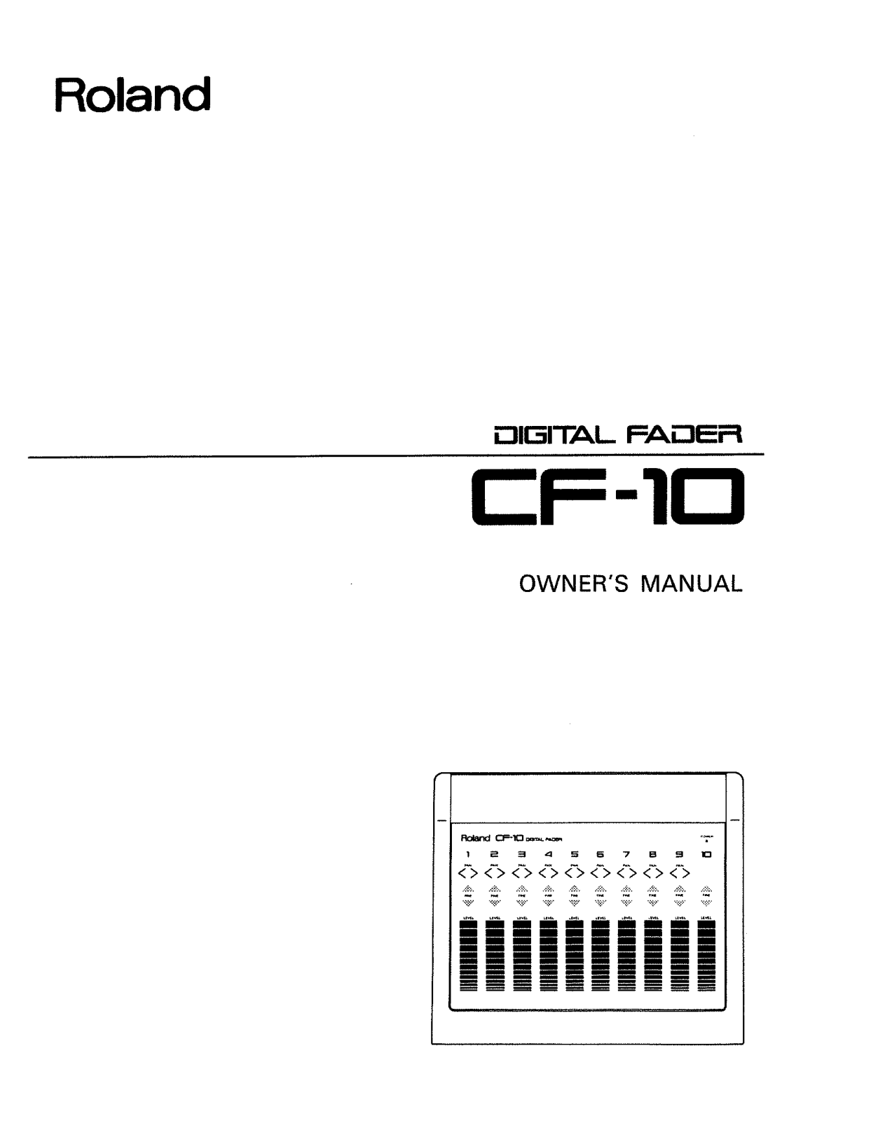 Roland Corporation CF-10 Owner's Manual