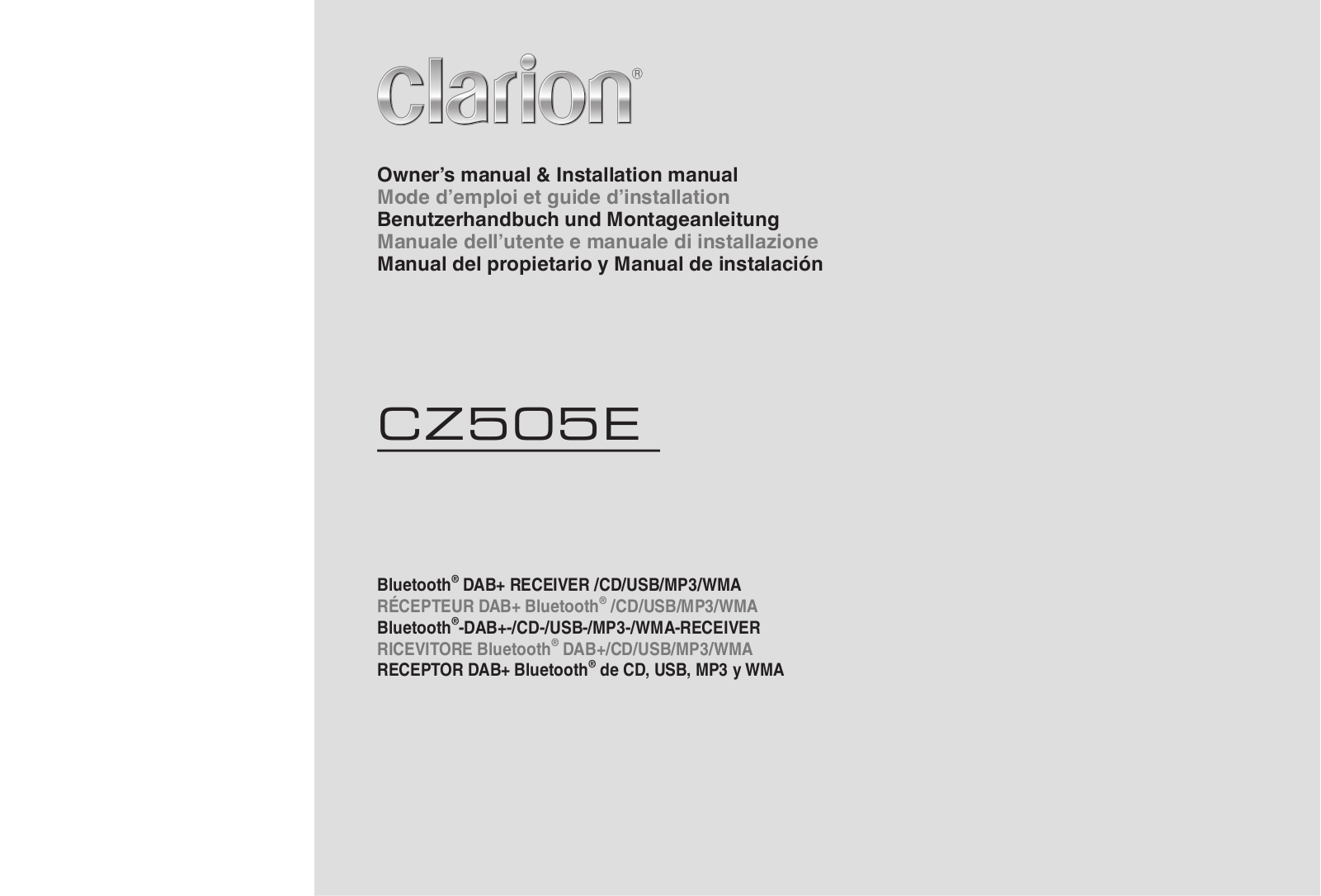 Clarion CZ505E Owner`s Manual