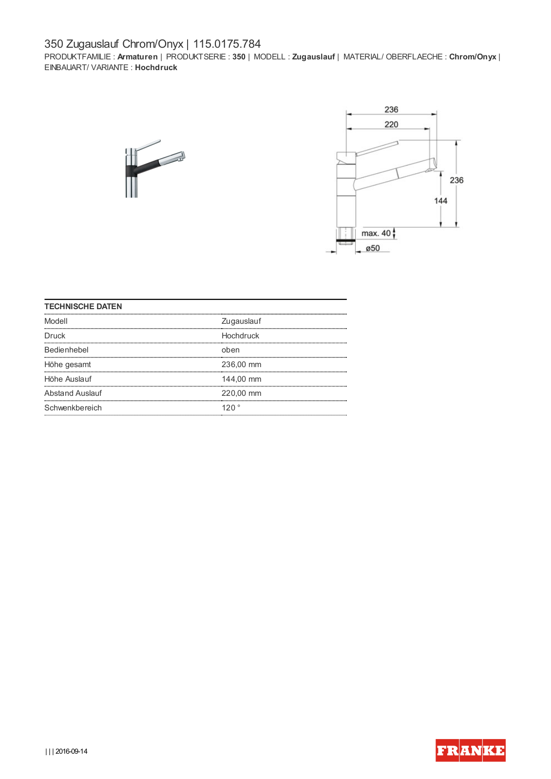 Franke 115.0175.784 Service Manual