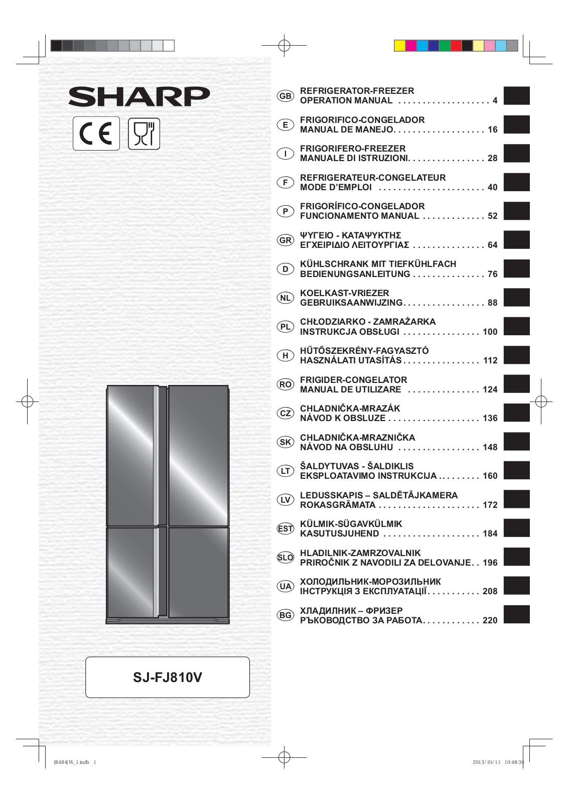 Sharp SJ-FJ810VBK User Manual