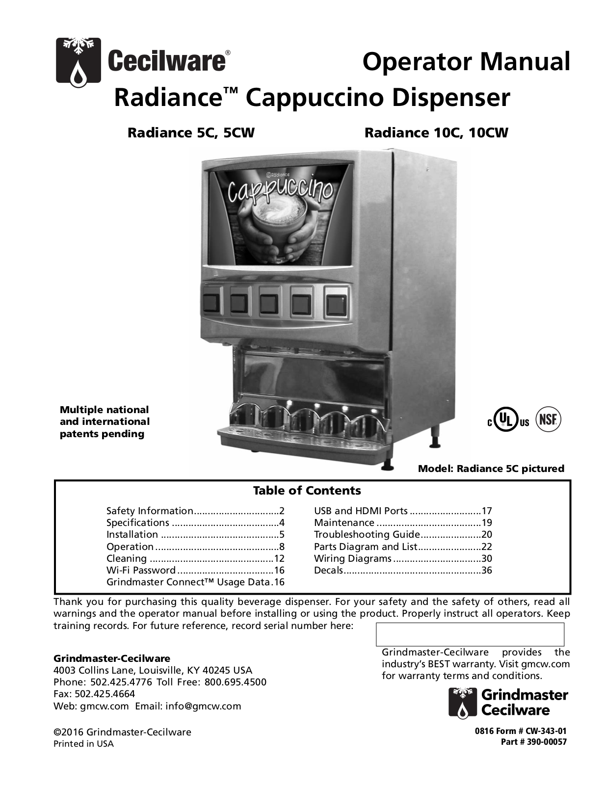 Cecilware RAD10C User Manual