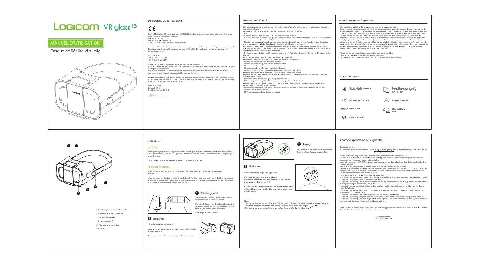 LOGICOM VR Glass 15 Instruction Manual