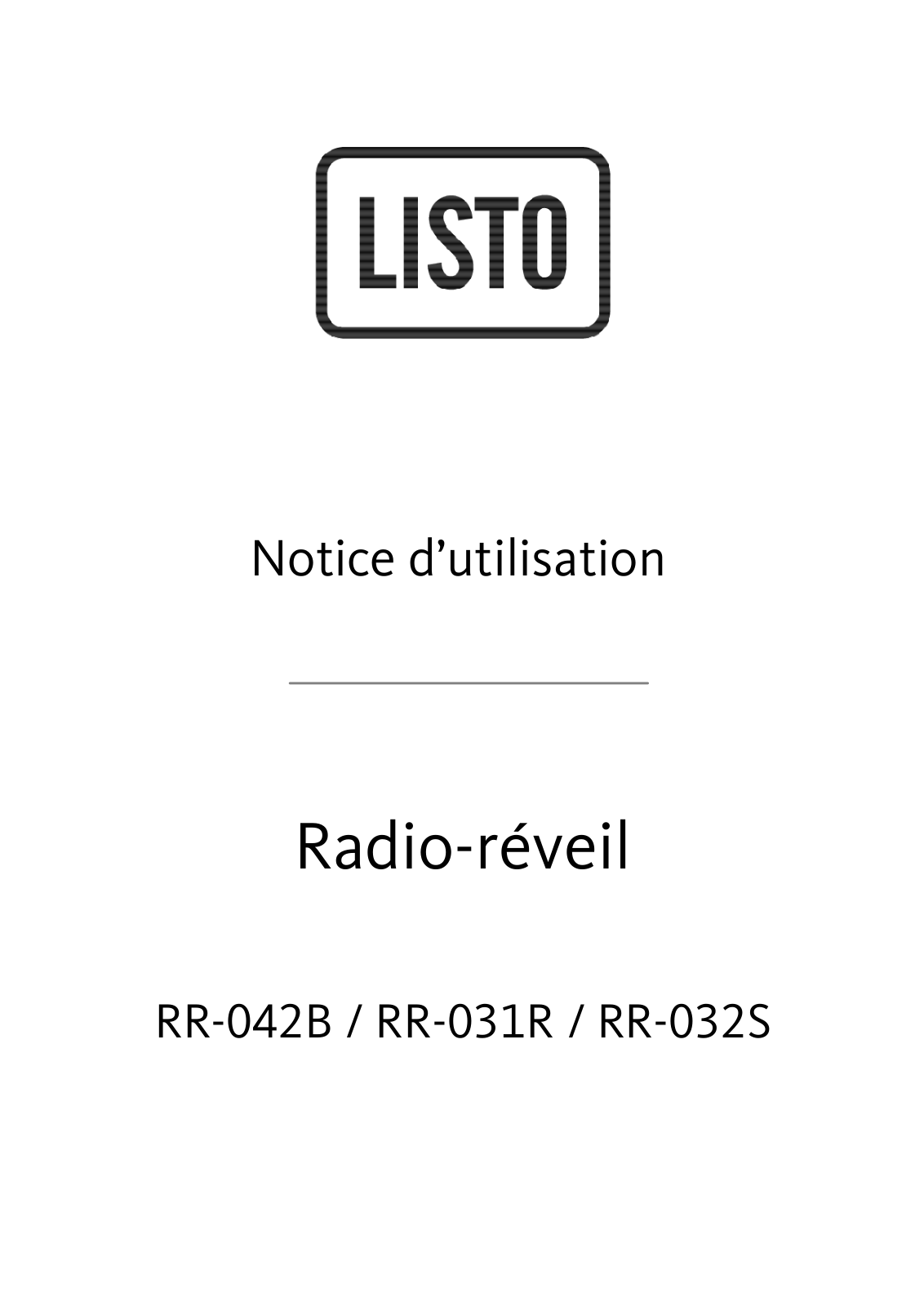 LISTO RR-042B User Manual