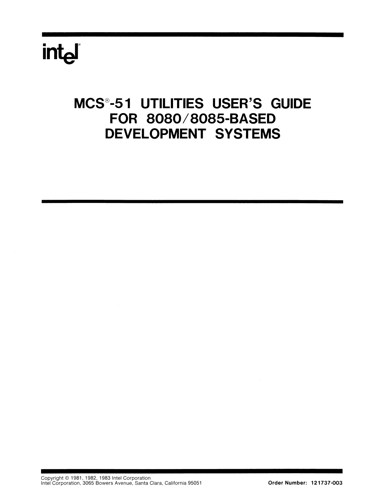 Intel 8080, 8085 User Manual