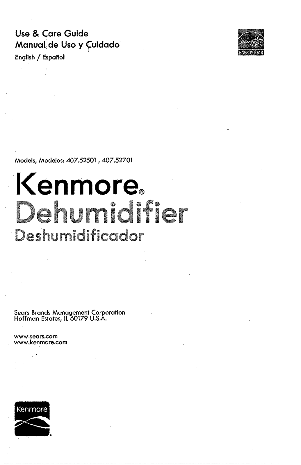 Kenmore 40752701210, 40752501210 Owner’s Manual
