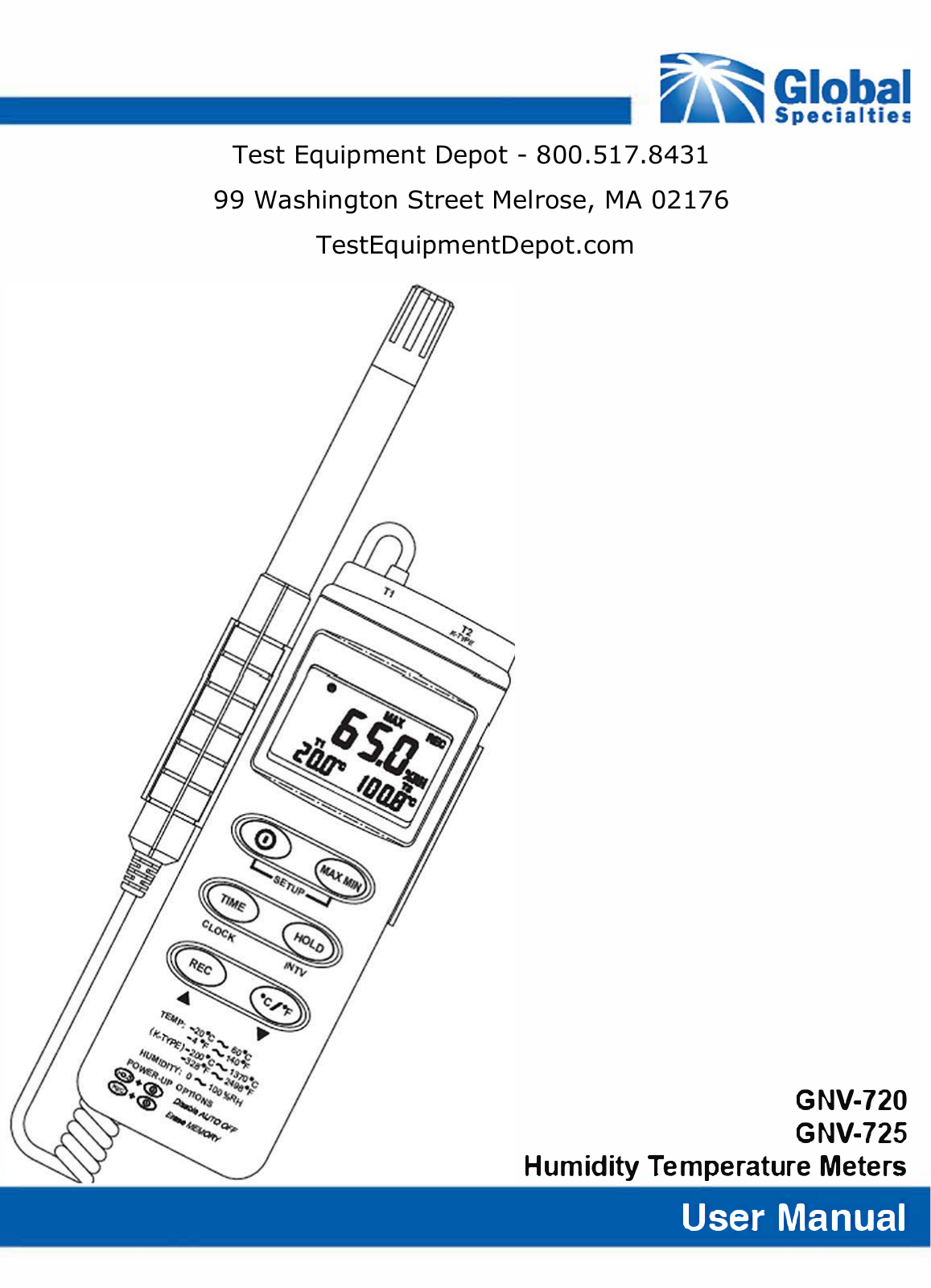 Global Specialties GNV-720, GNV-725 User Manual