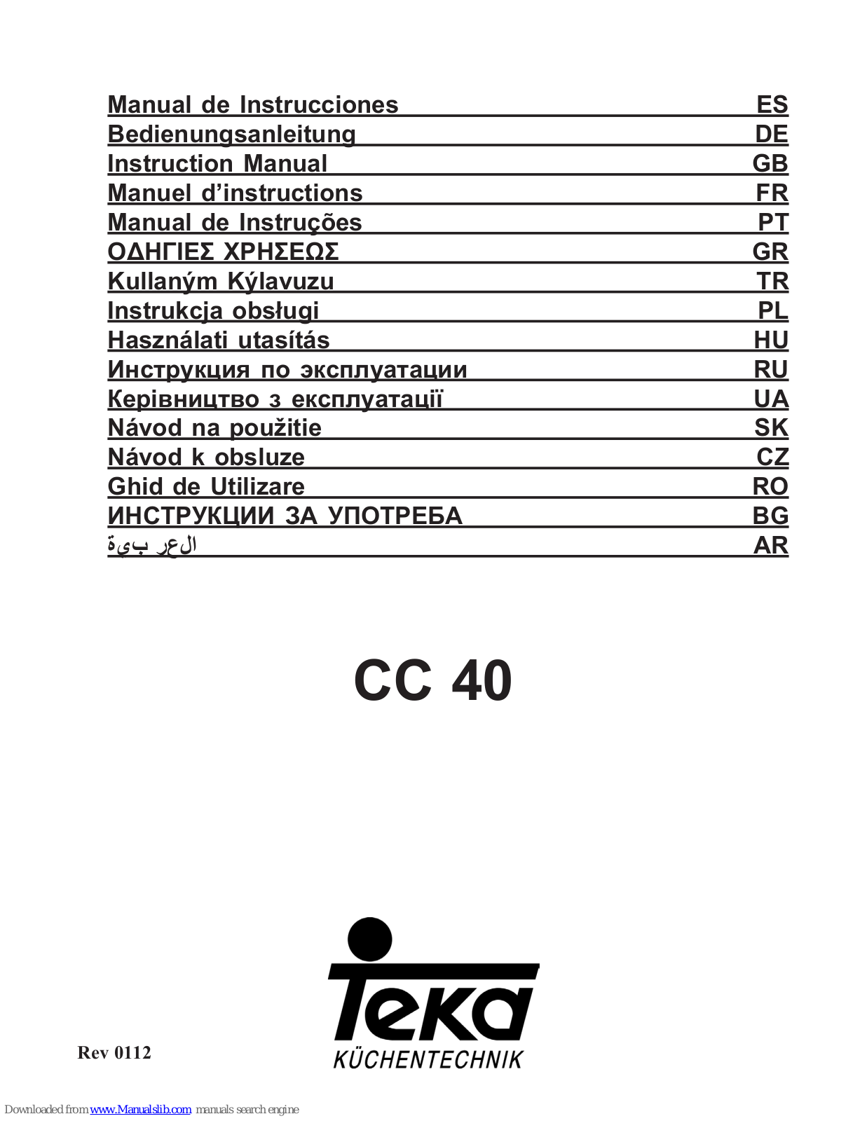 Teka DEP 60 EHP, DEP 90 EHP, DEP 70 EHP Instruction Manual