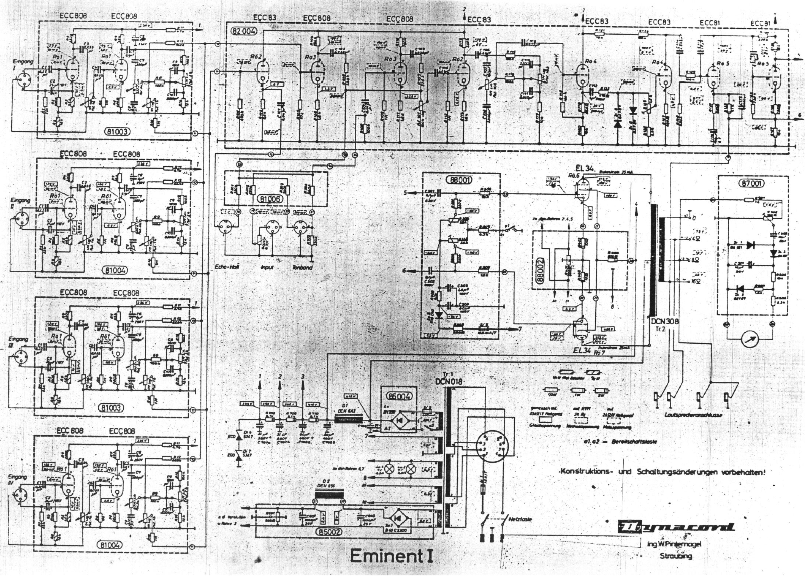 Dynacord Eminent 1 Schematic