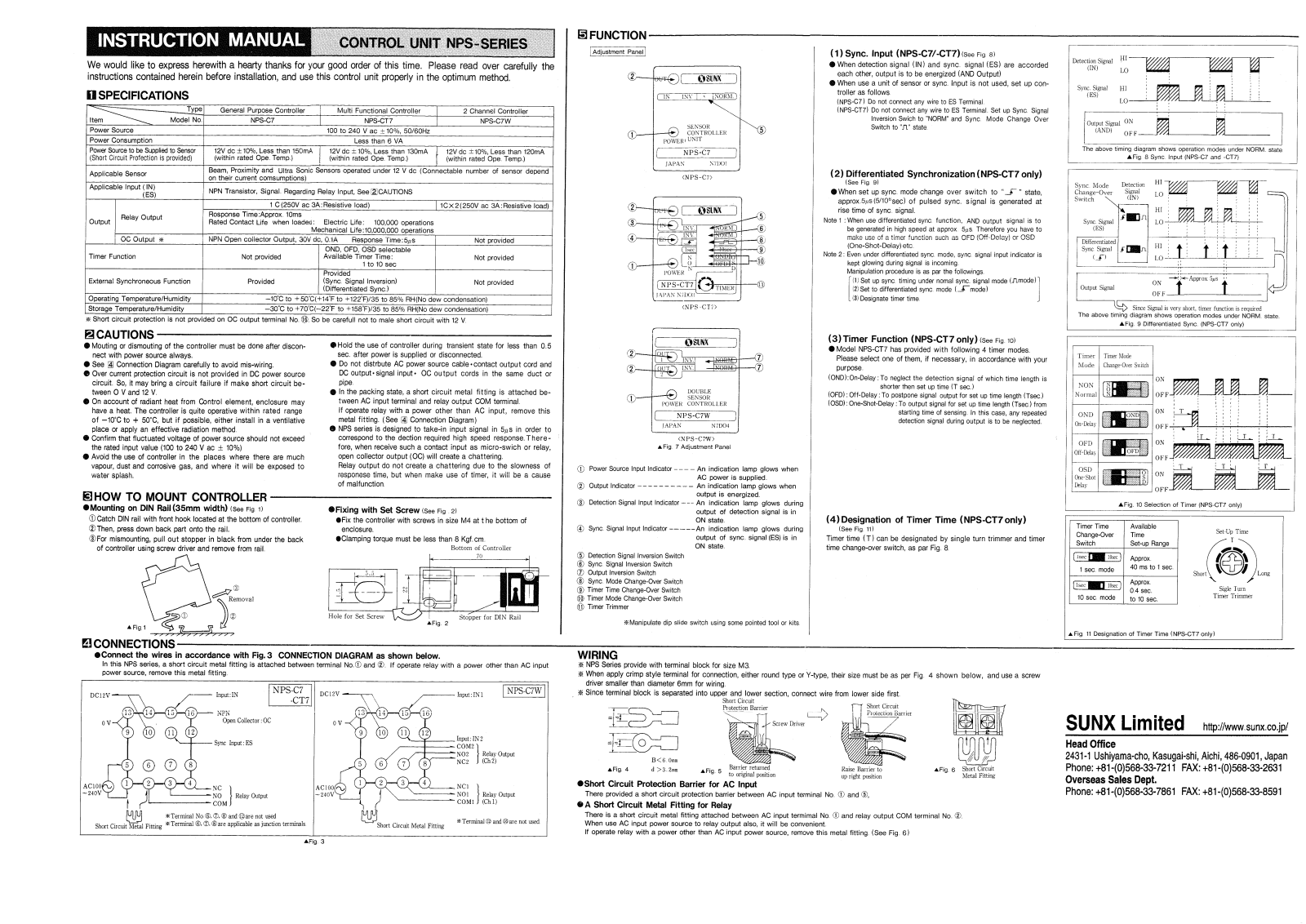 Panasonic NPS-C7W Installation  Manual