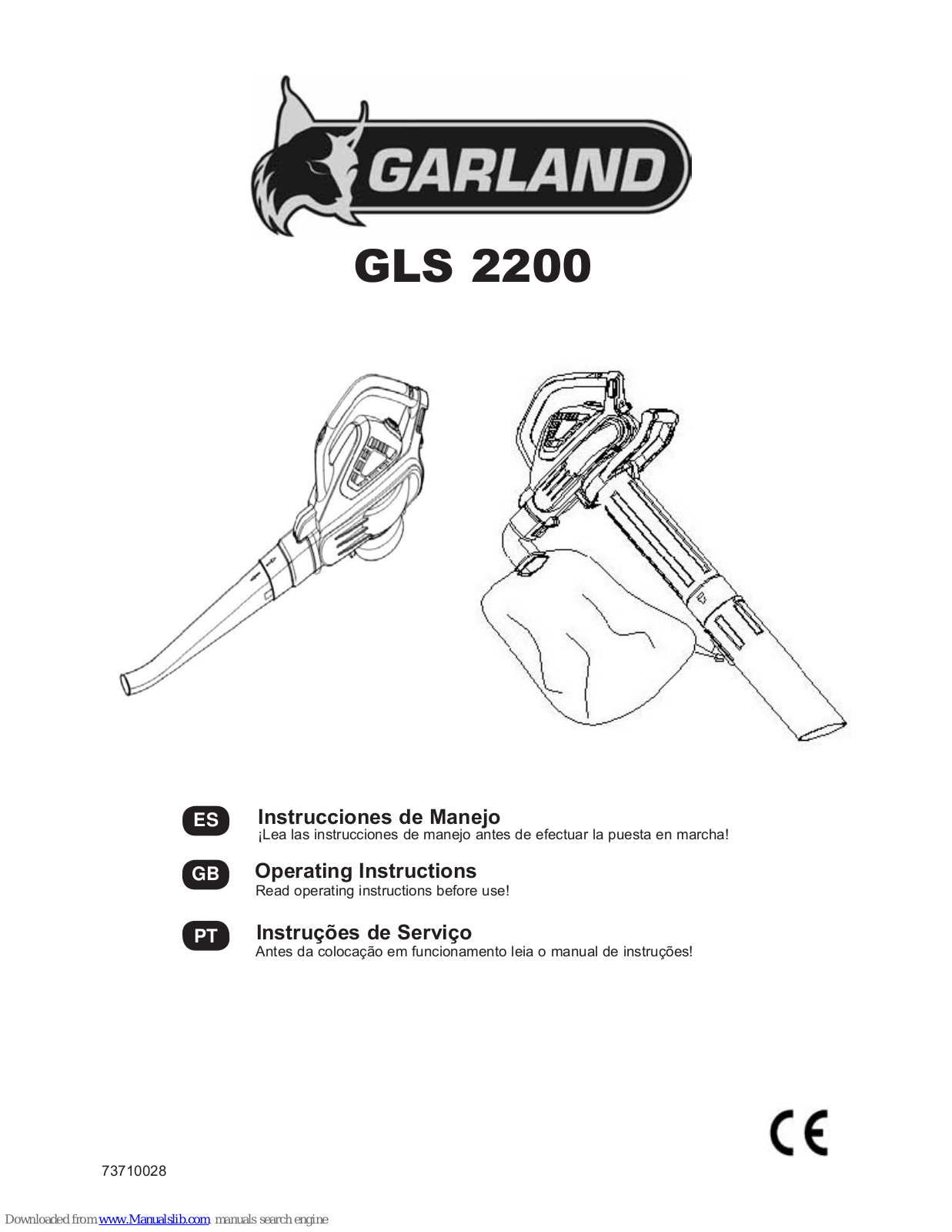 Garland GLS 2200 Operating Instructions Manual