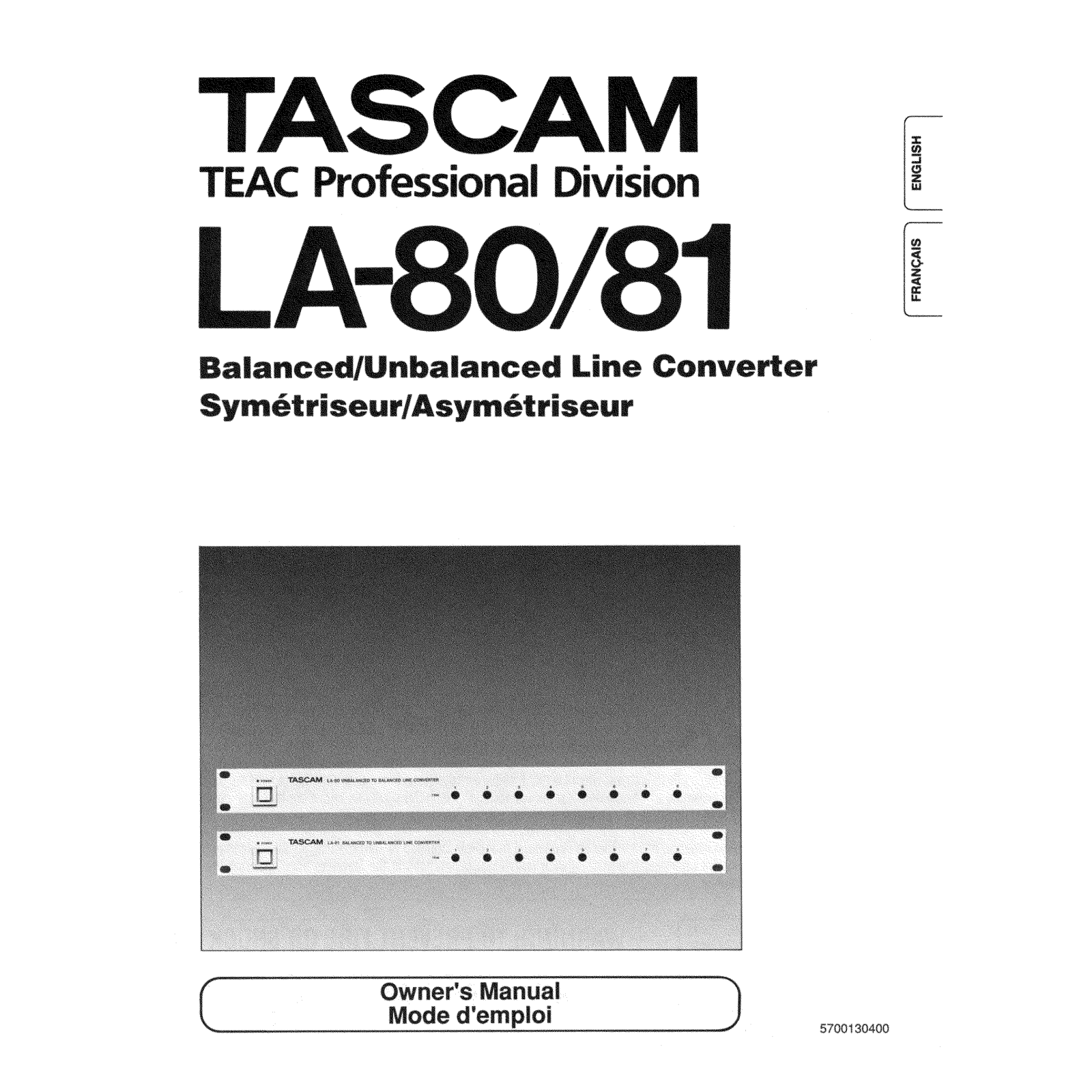 TAScam LA-81, LA-80 User Guide