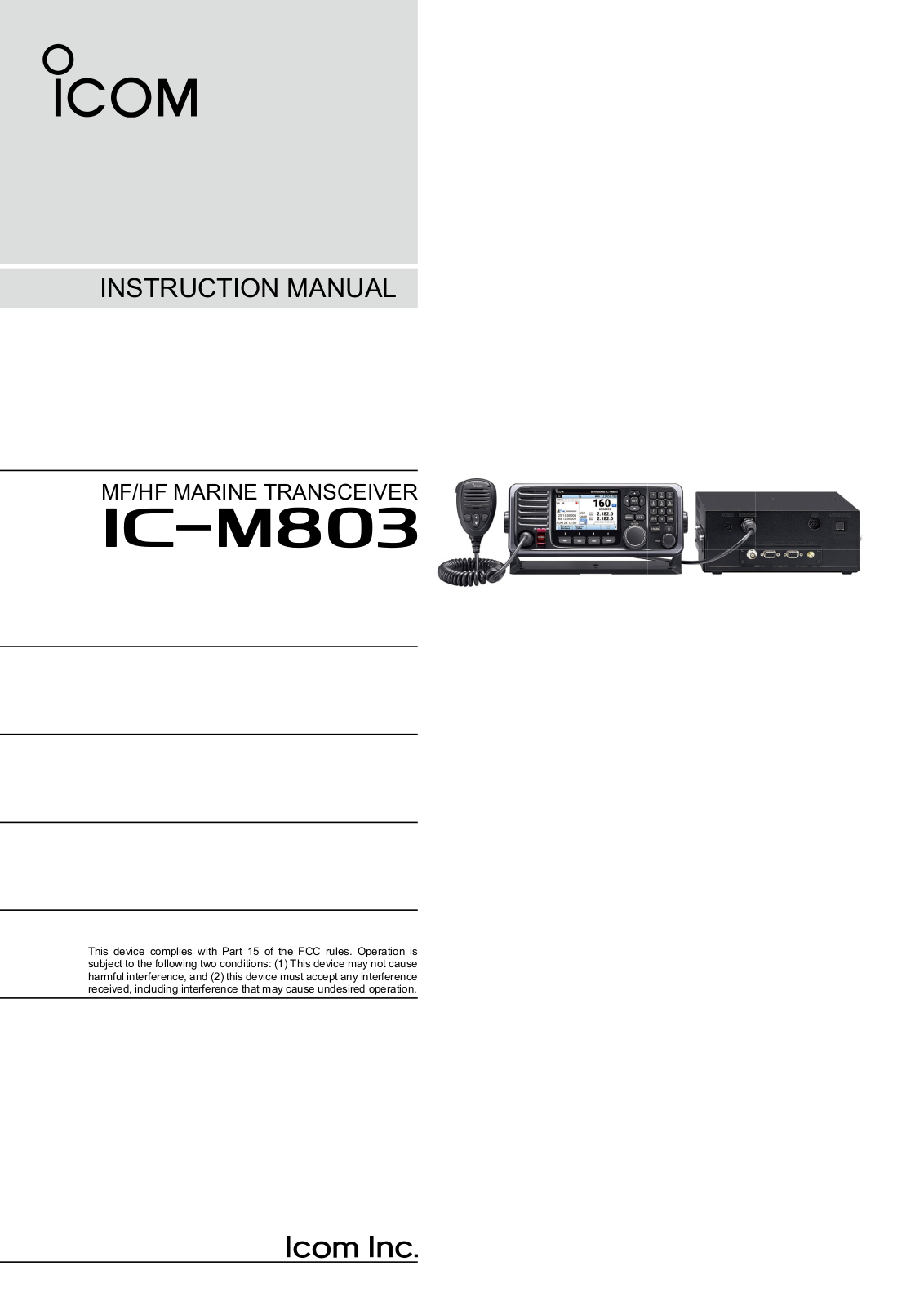 Icom IC-M803 User guide