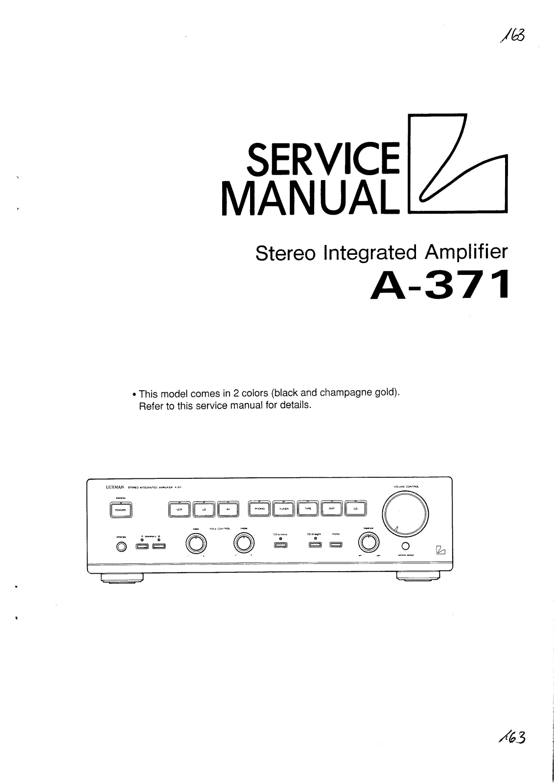 Luxman A-371 Service manual