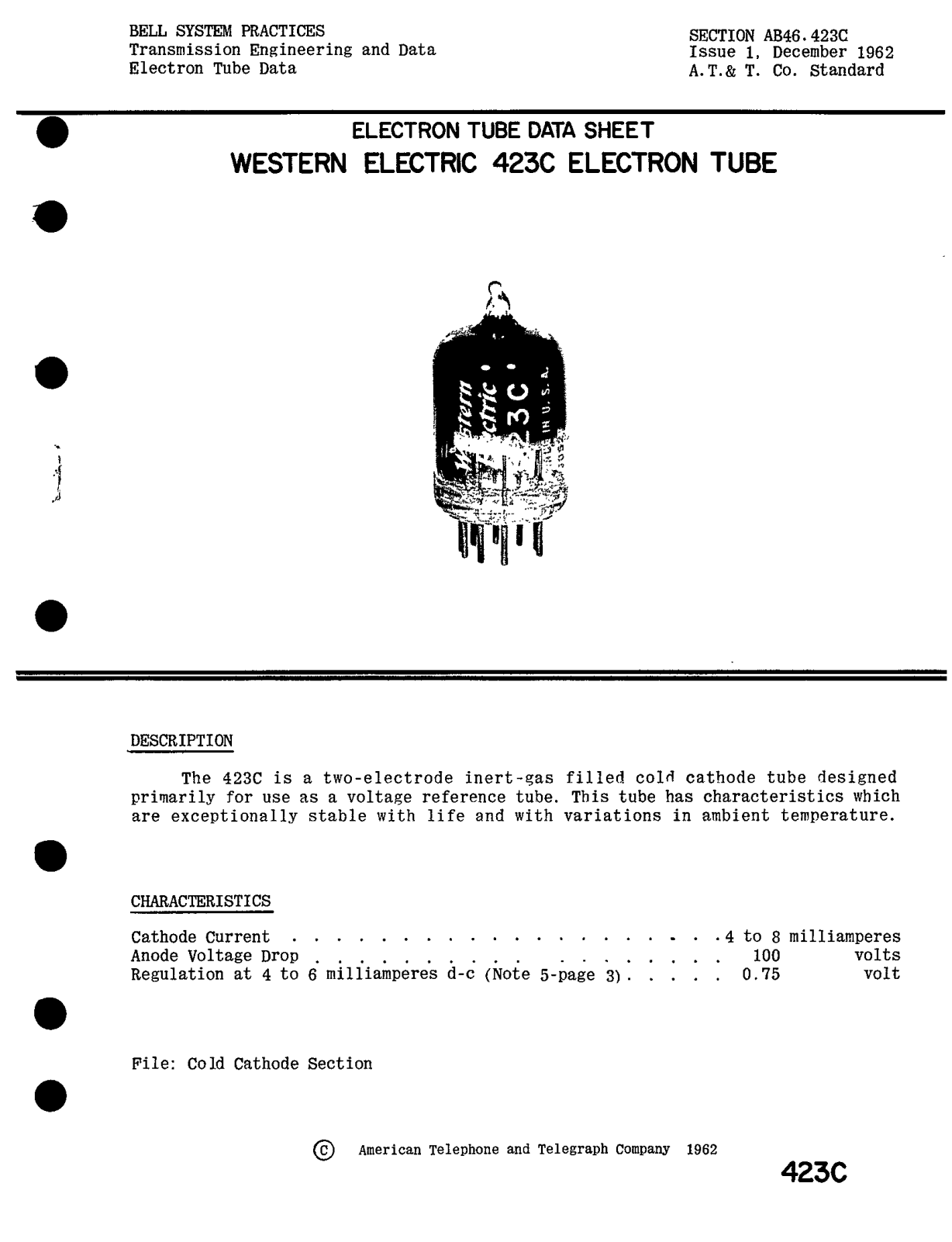 Western Electric 423-C Brochure