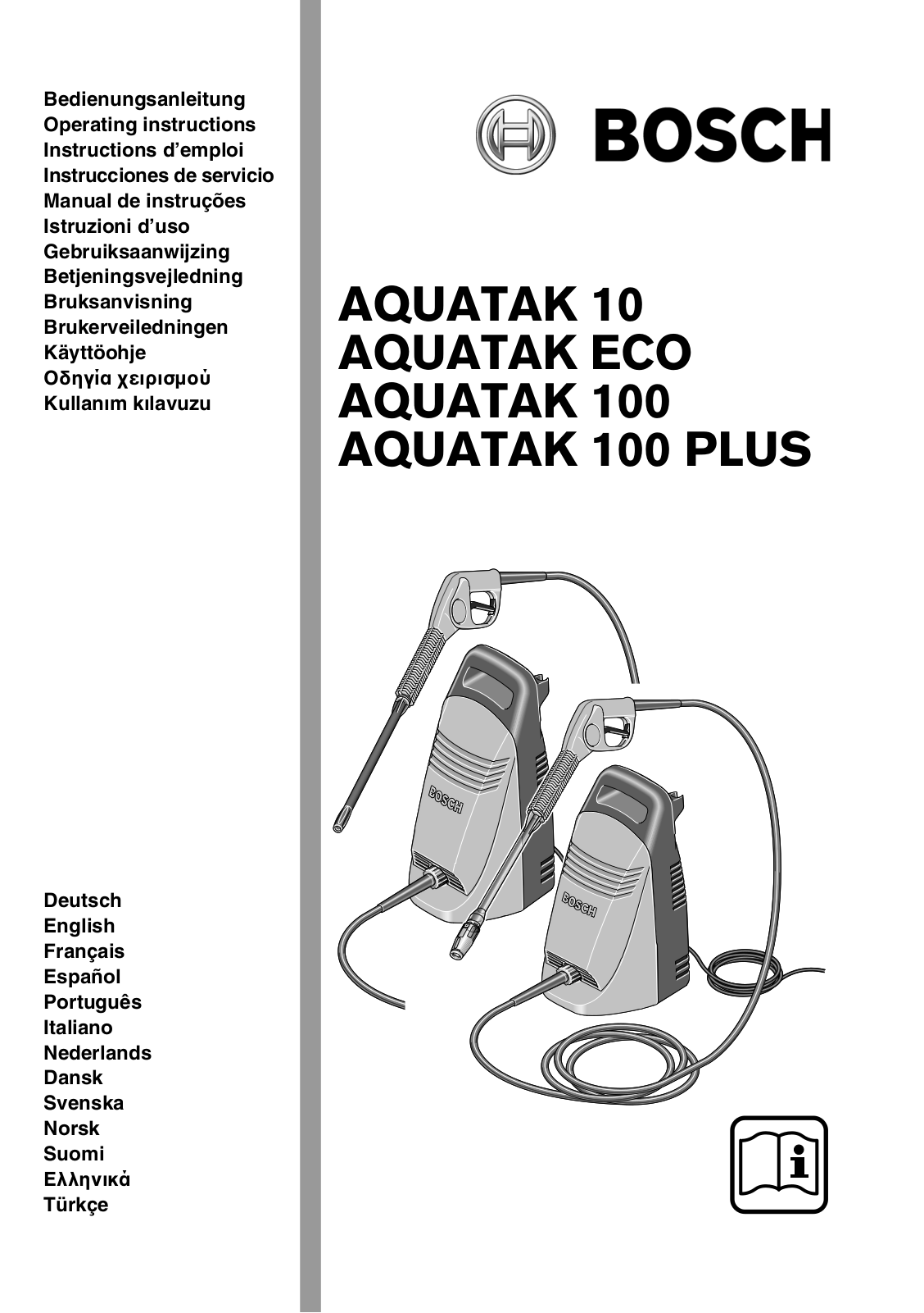 Bosch Aquatak 100, Aquatak 10, Aquatak ECO User Manual