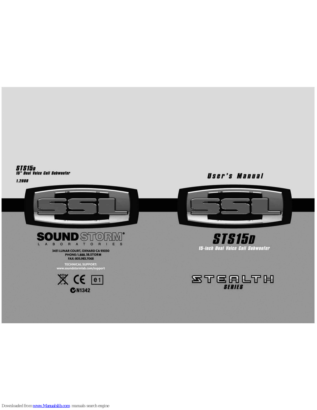 Sound Storm STS15D User Manual - ManualMachine.com