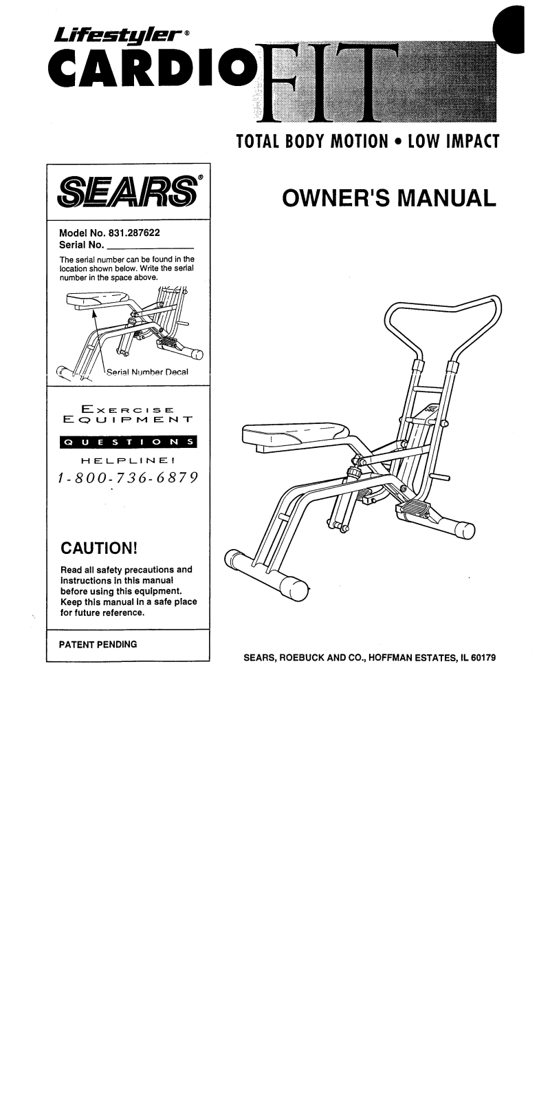 Lifestyler 831.287622 Owner's Manual