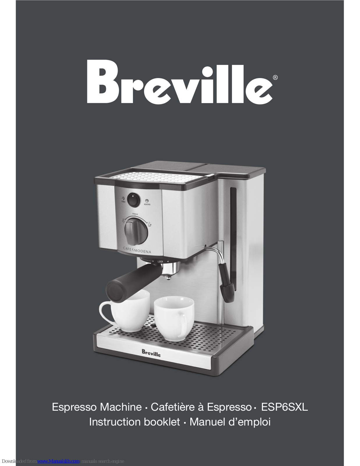 Breville Café Modena ESP6SXL Instruction Booklet