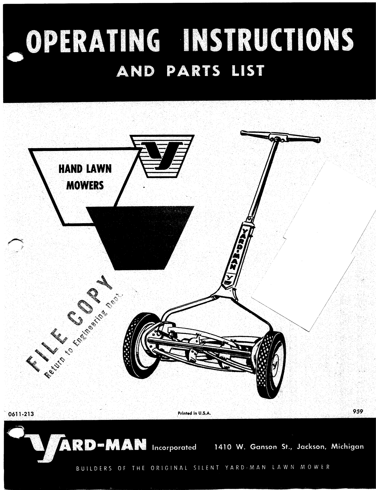 Yard-Man 0611-213 User Manual