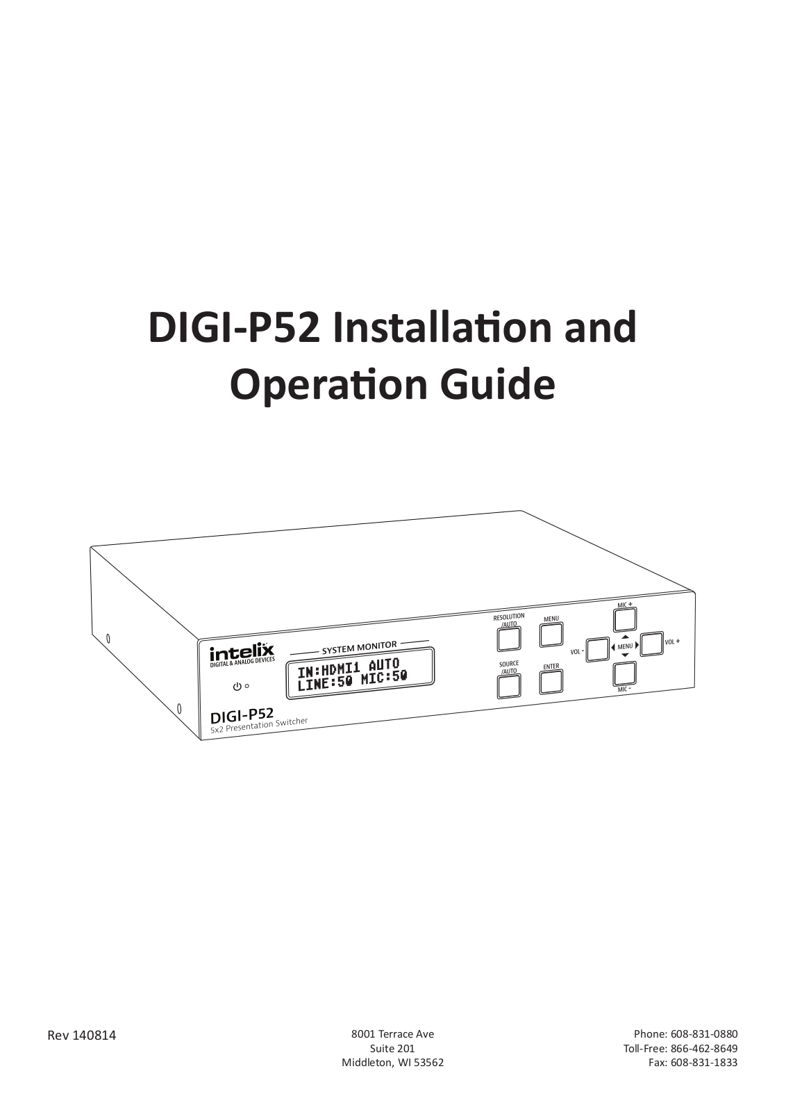 Intelix DIGI-P52 User Manual