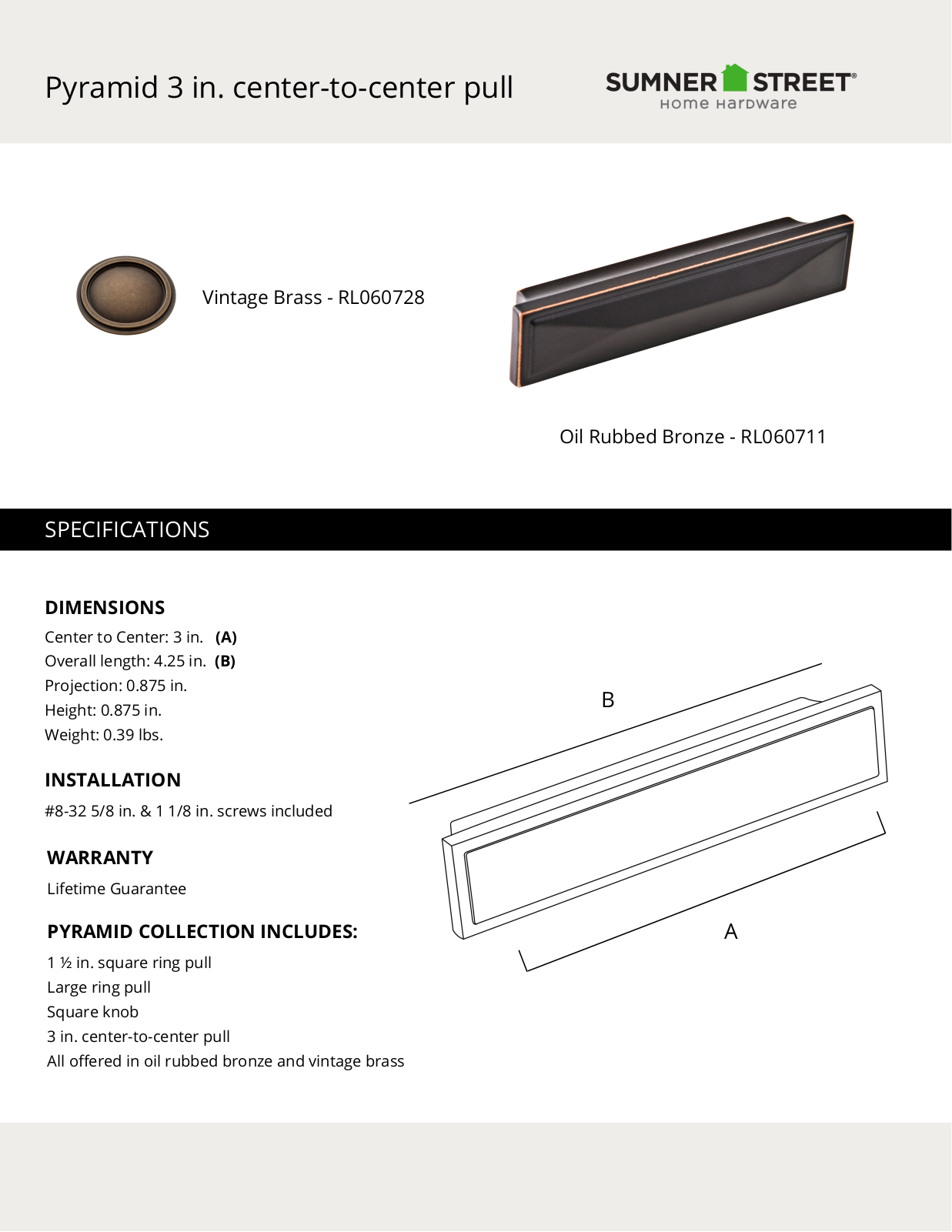 Sumner Street Home Hardware CTHD1091 Specifications - ManualMachine.com