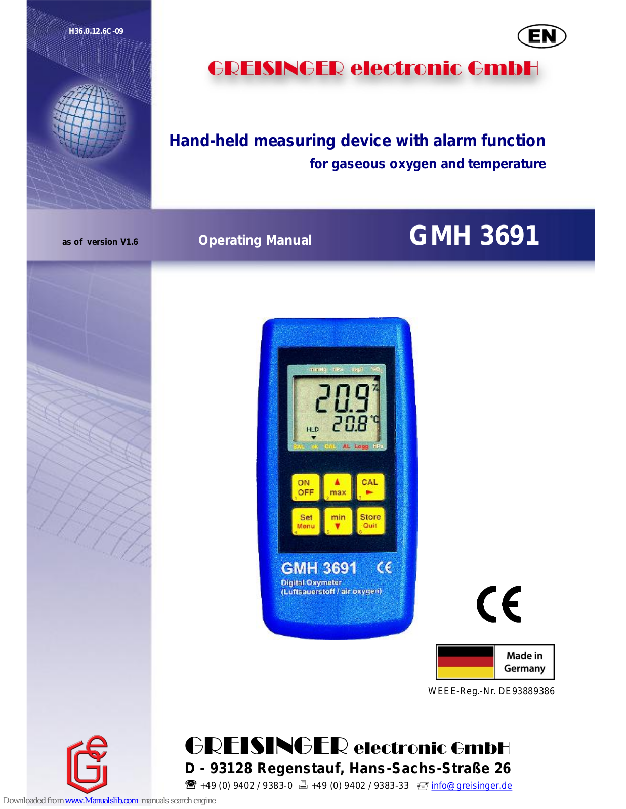 GREISINGER GMH 3691 Operating Manual