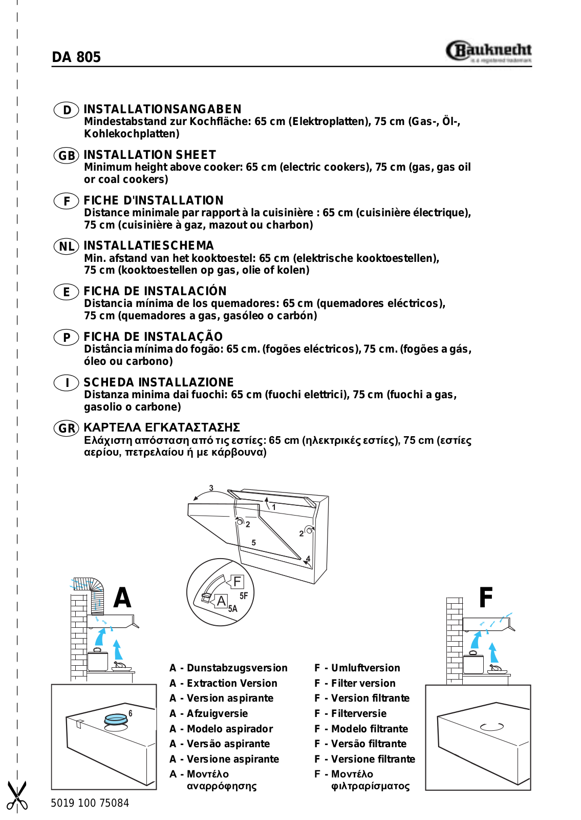 Whirlpool DA 805 WS, DA 805 SW INSTRUCTION FOR USE