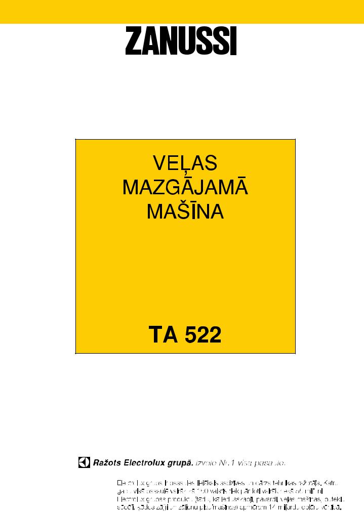 Zanussi TA522-1, TA522 User Manual