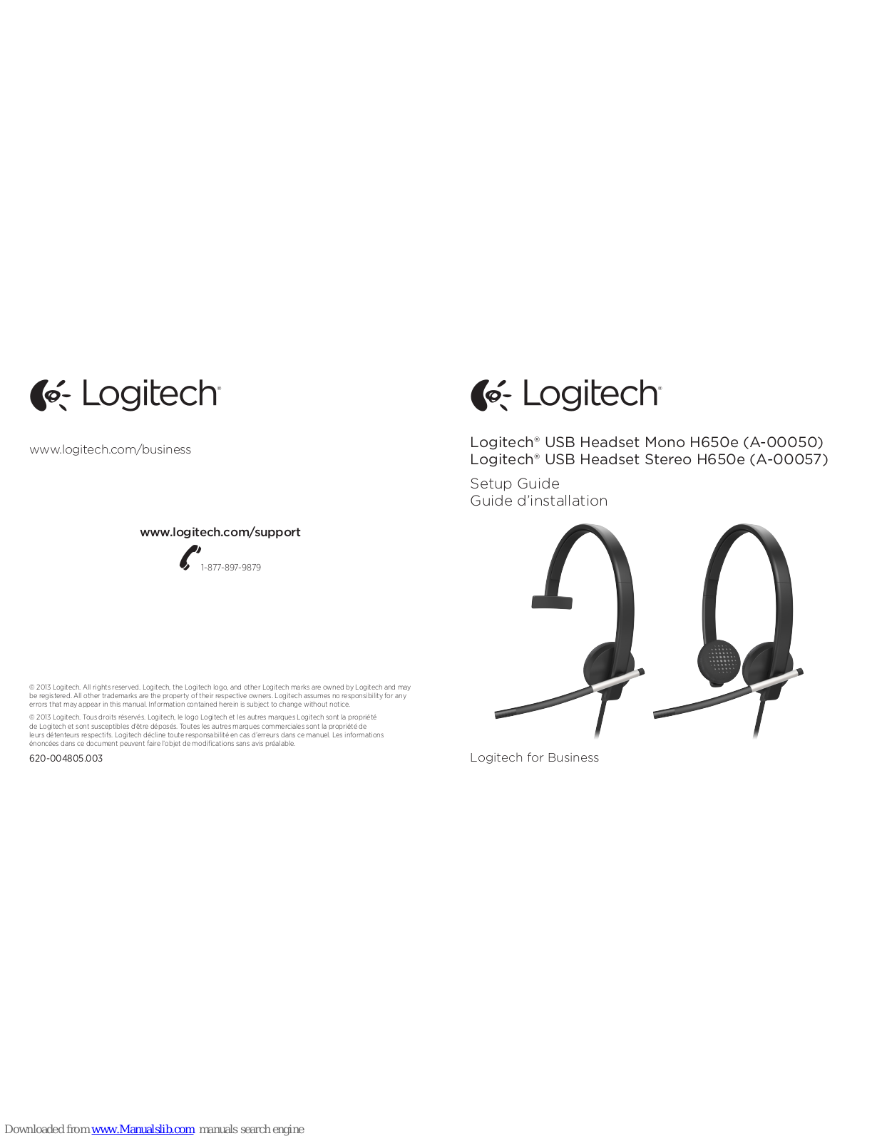 Logitech Stereo H650e Setup Manual