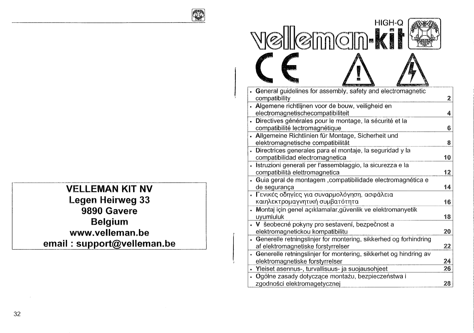 Velleman K6400 User guide