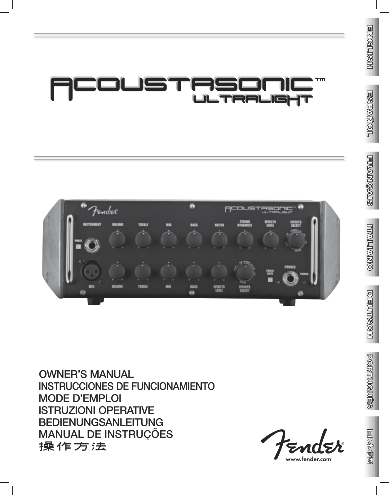 Fender Acoustasonic-Ultralight-AmpHead Operation Manual