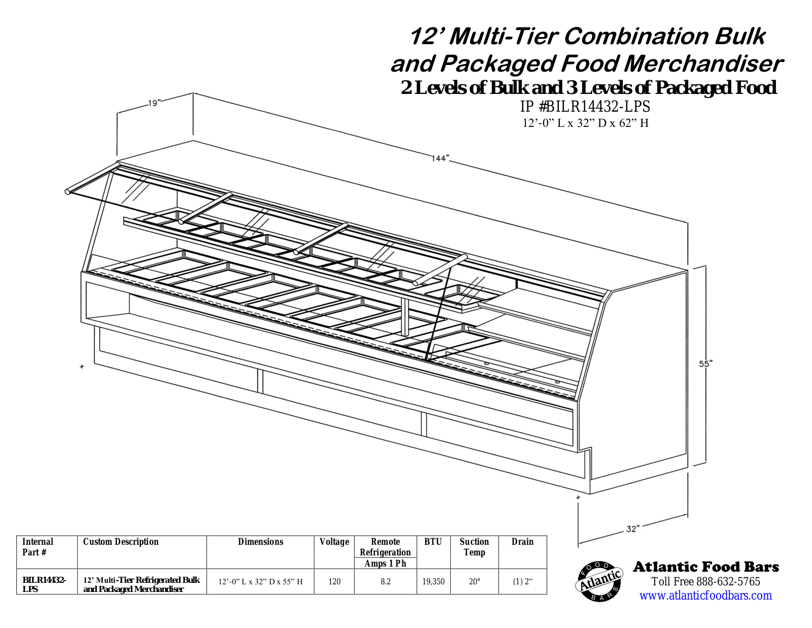 Atlantic Food Bar BILR14432-LPS User Manual