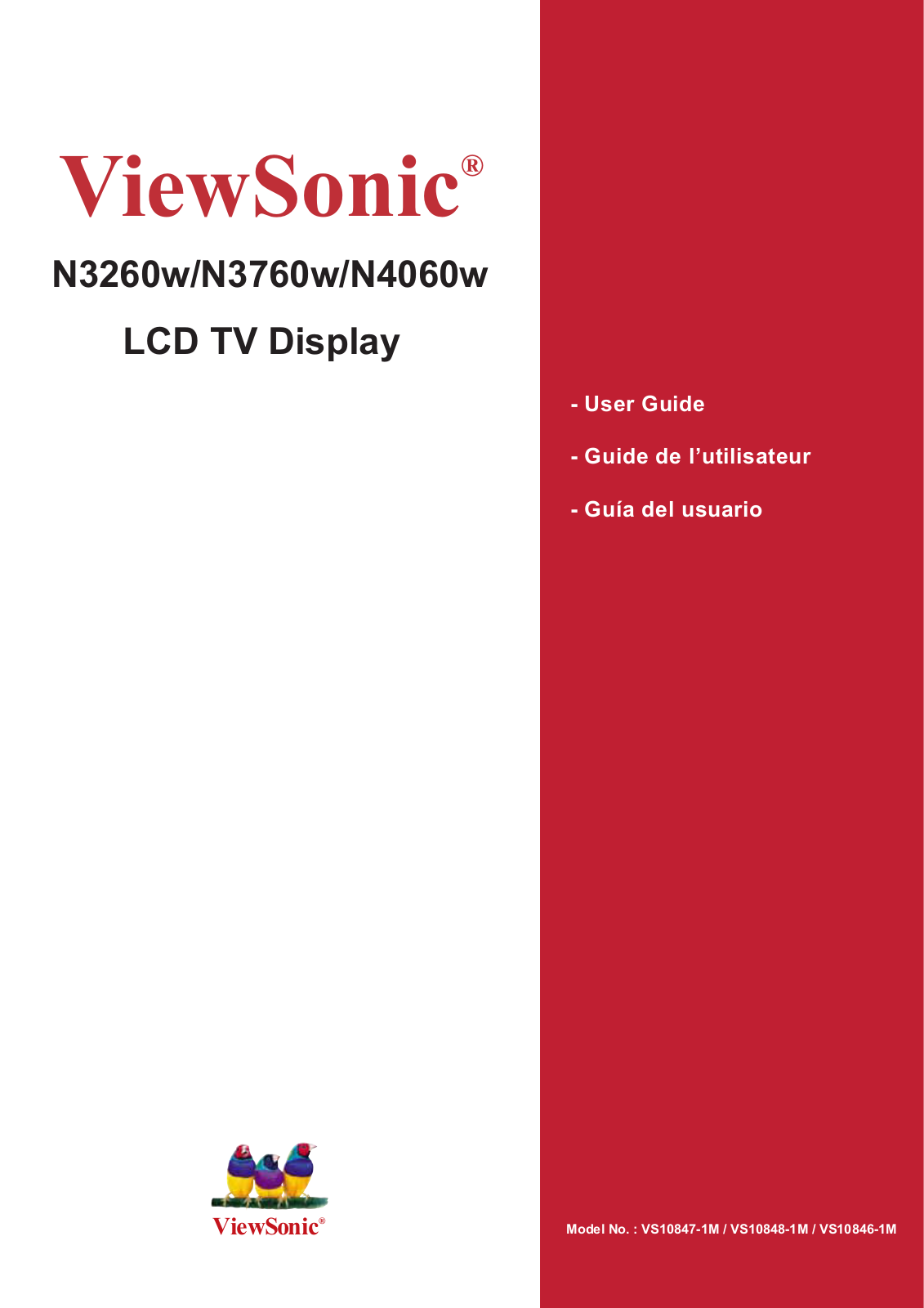 ViewSonic N4060W, N3760w, N3260W User Manual