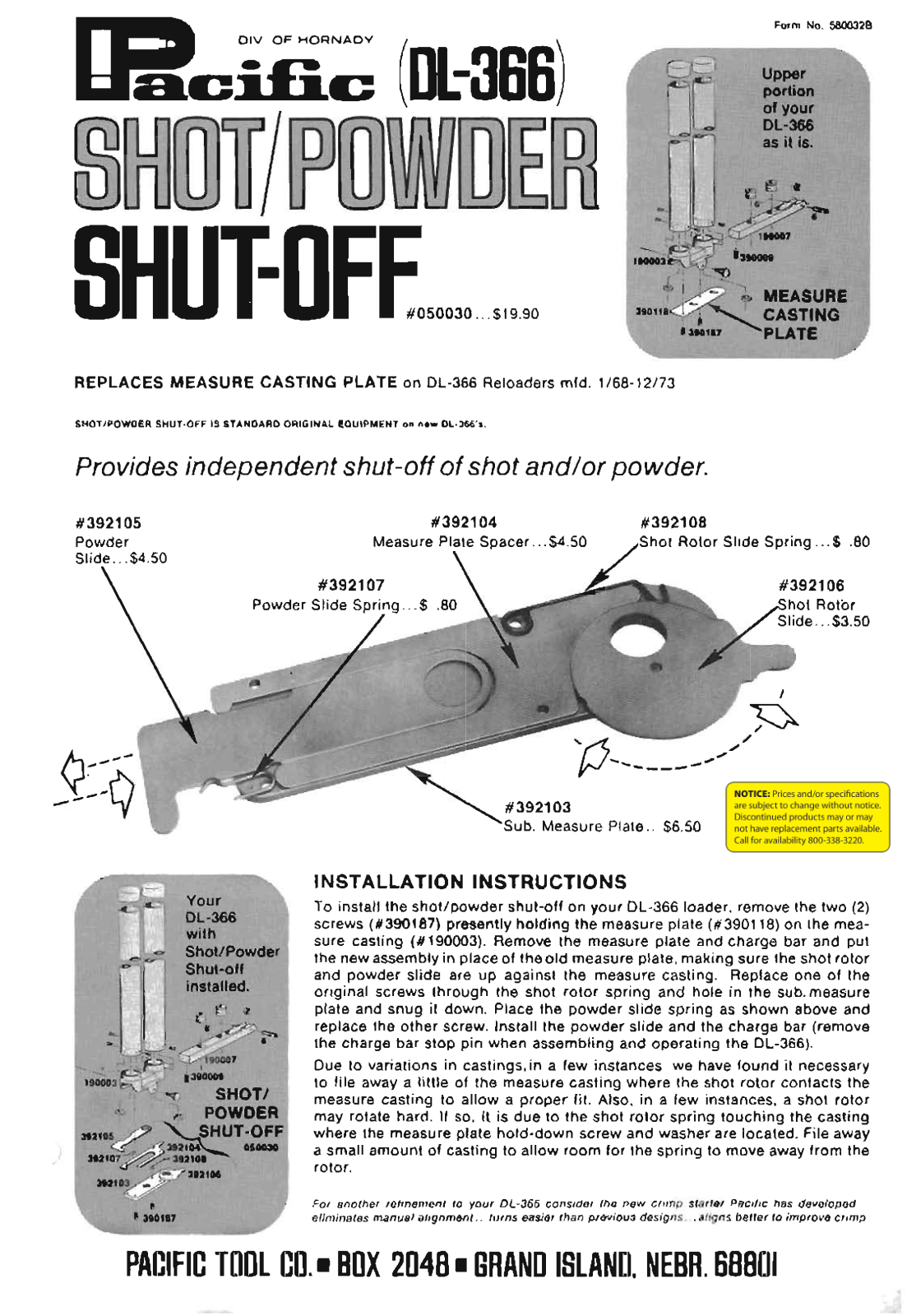 Pacific DL-366 User Manual