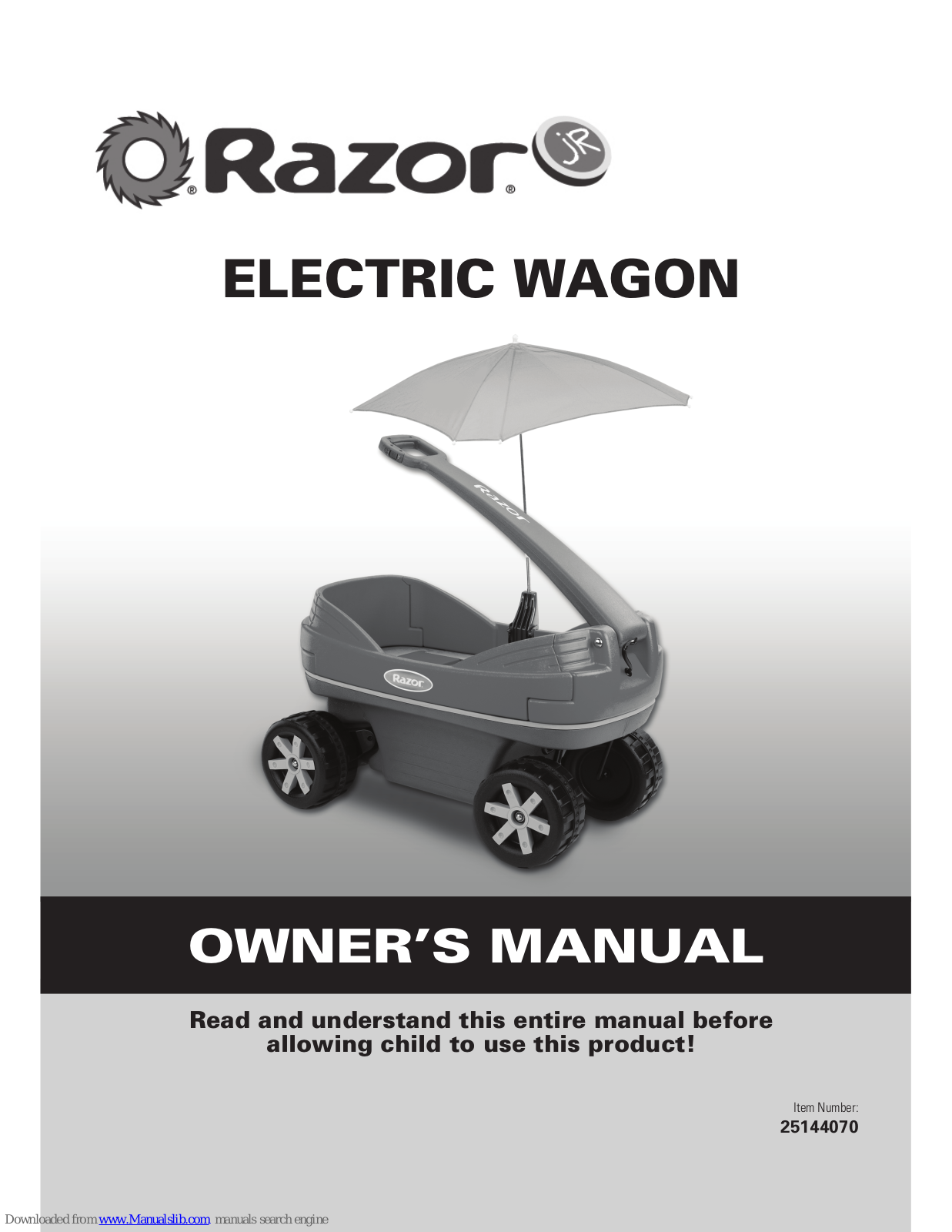 Razor Electric Wagon, 25144070 Owner's Manual