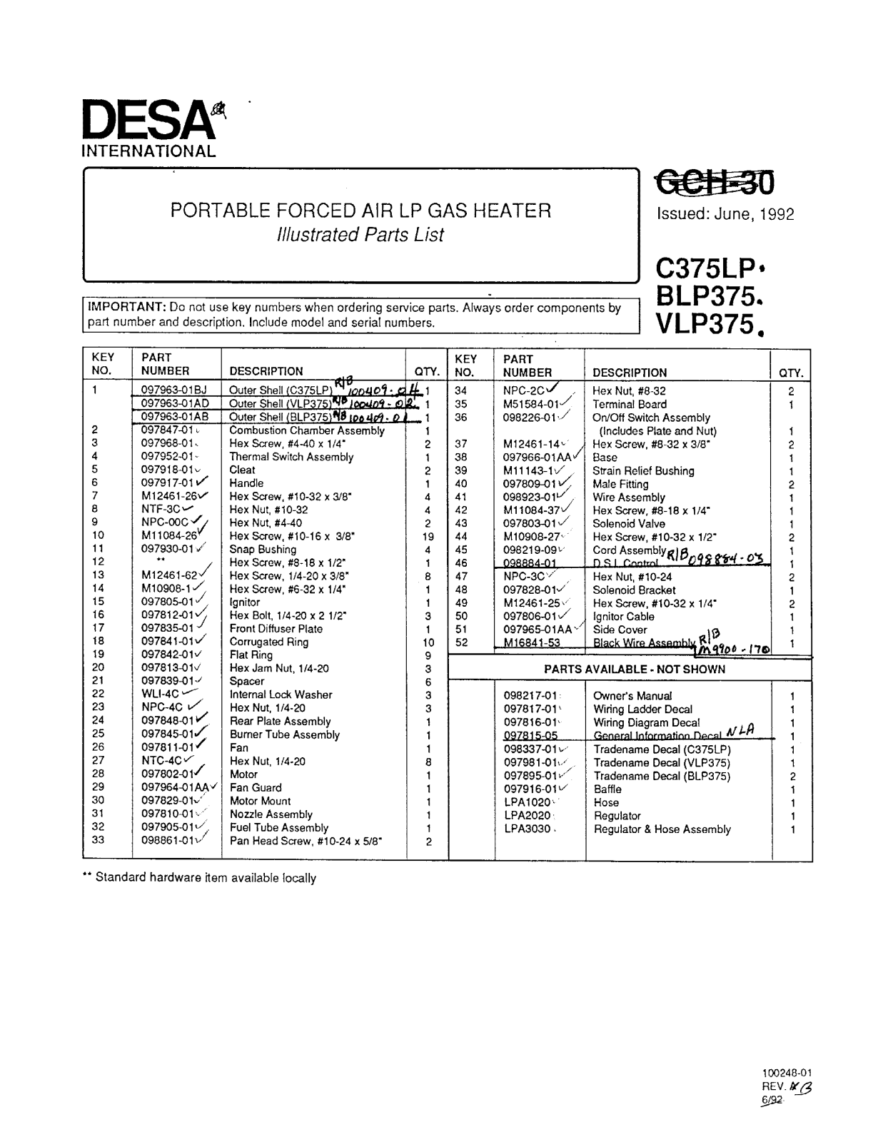 Desa Tech C375LP Owner's Manual