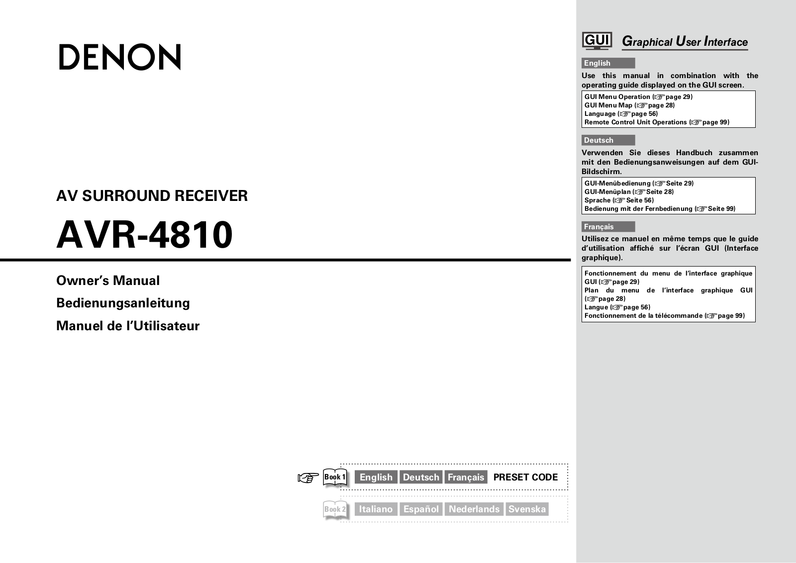 Denon AVR-4810E2 User Manual