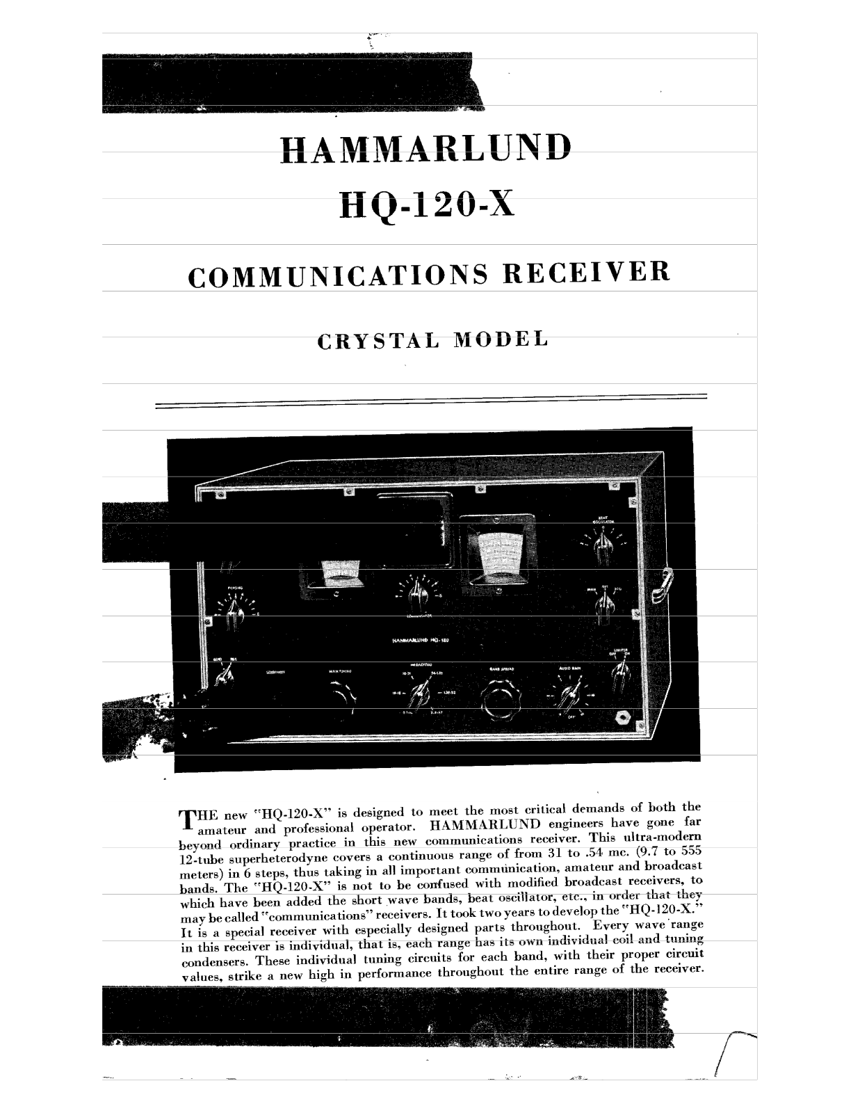 HAMMARLUND HQ-120x User Manual