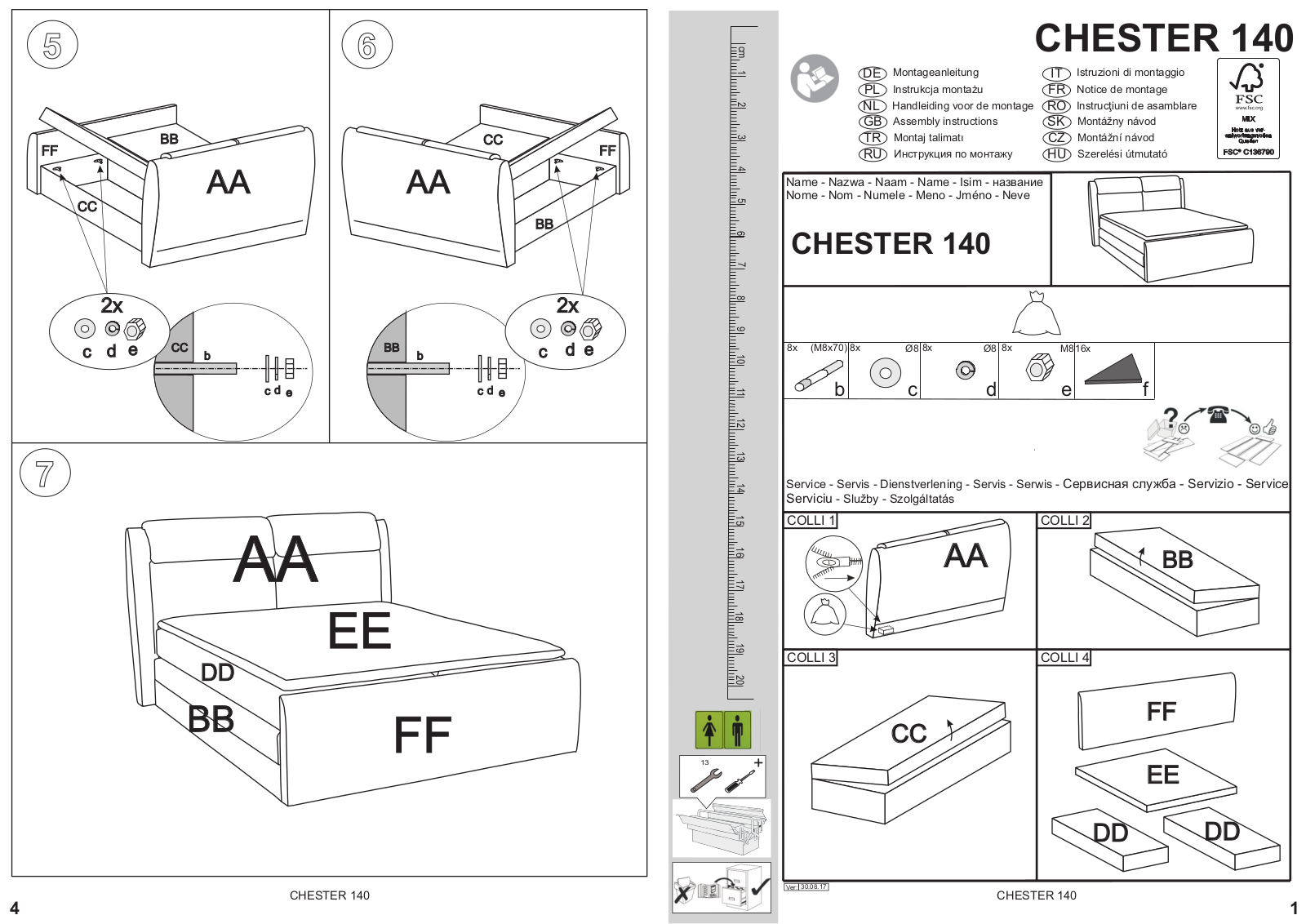 Home affaire CHESTER 140 Assembly instructions