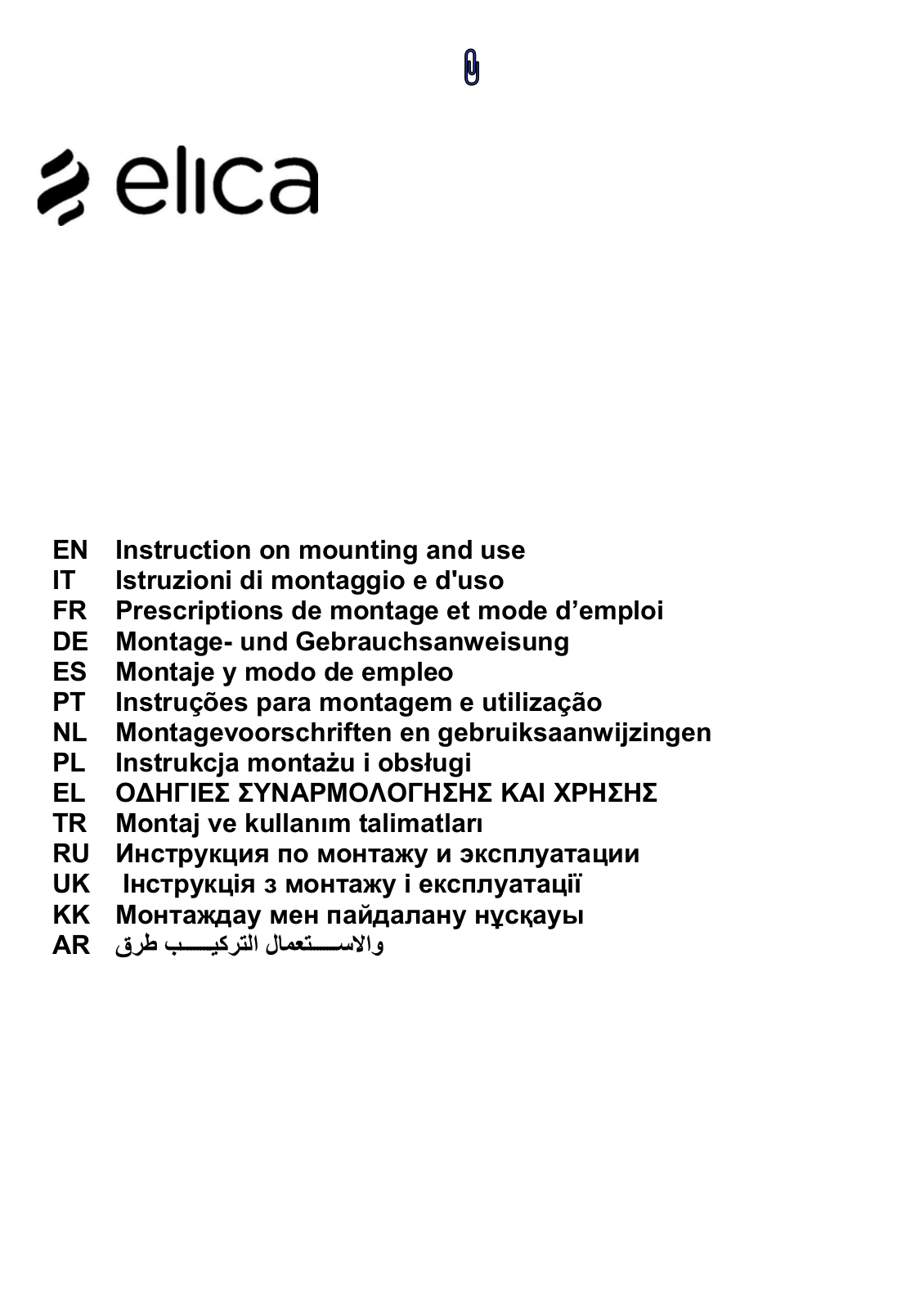 Elica NIKOLATESLA BL/A/83 User manual