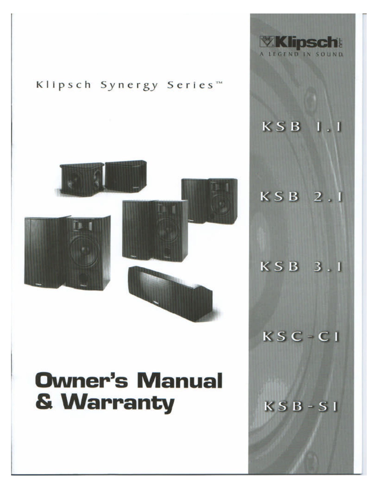 Klipsch KSB User Manual