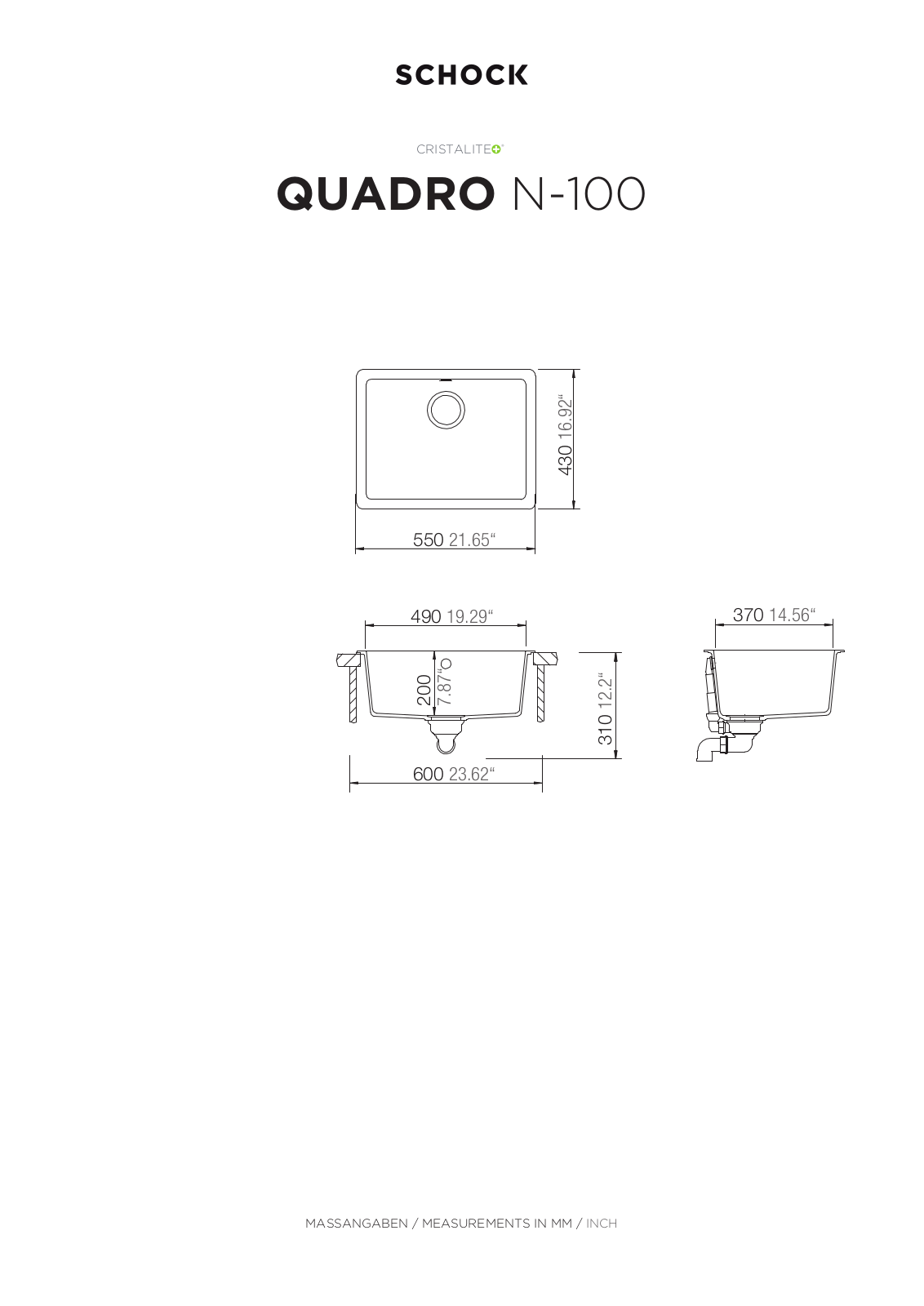 Abey QN-100B, QN-100CR, QN-100W, QN-100C, QN-100BTDB Specifications Sheet - ManualMachine.com