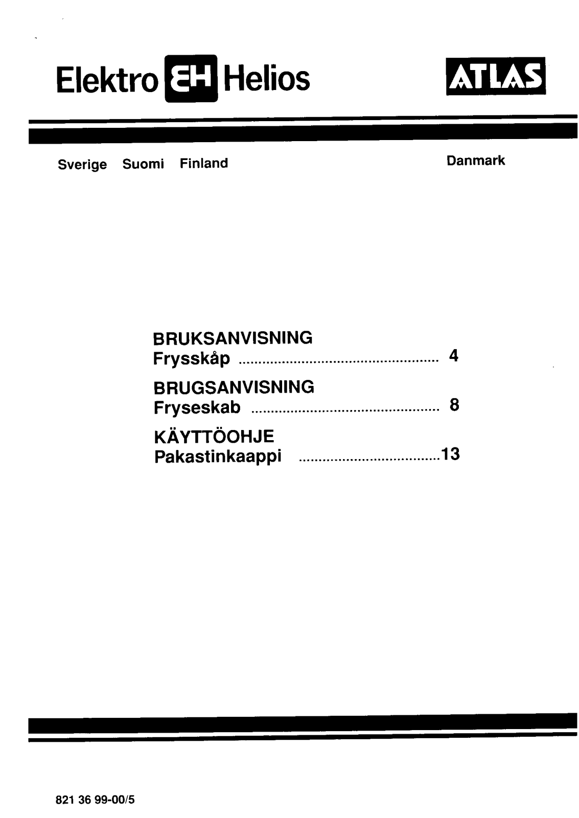 Elektro helios FG3130FF, FG290-3FF, FG291-2, FG290-3, FG321-3 User Manual