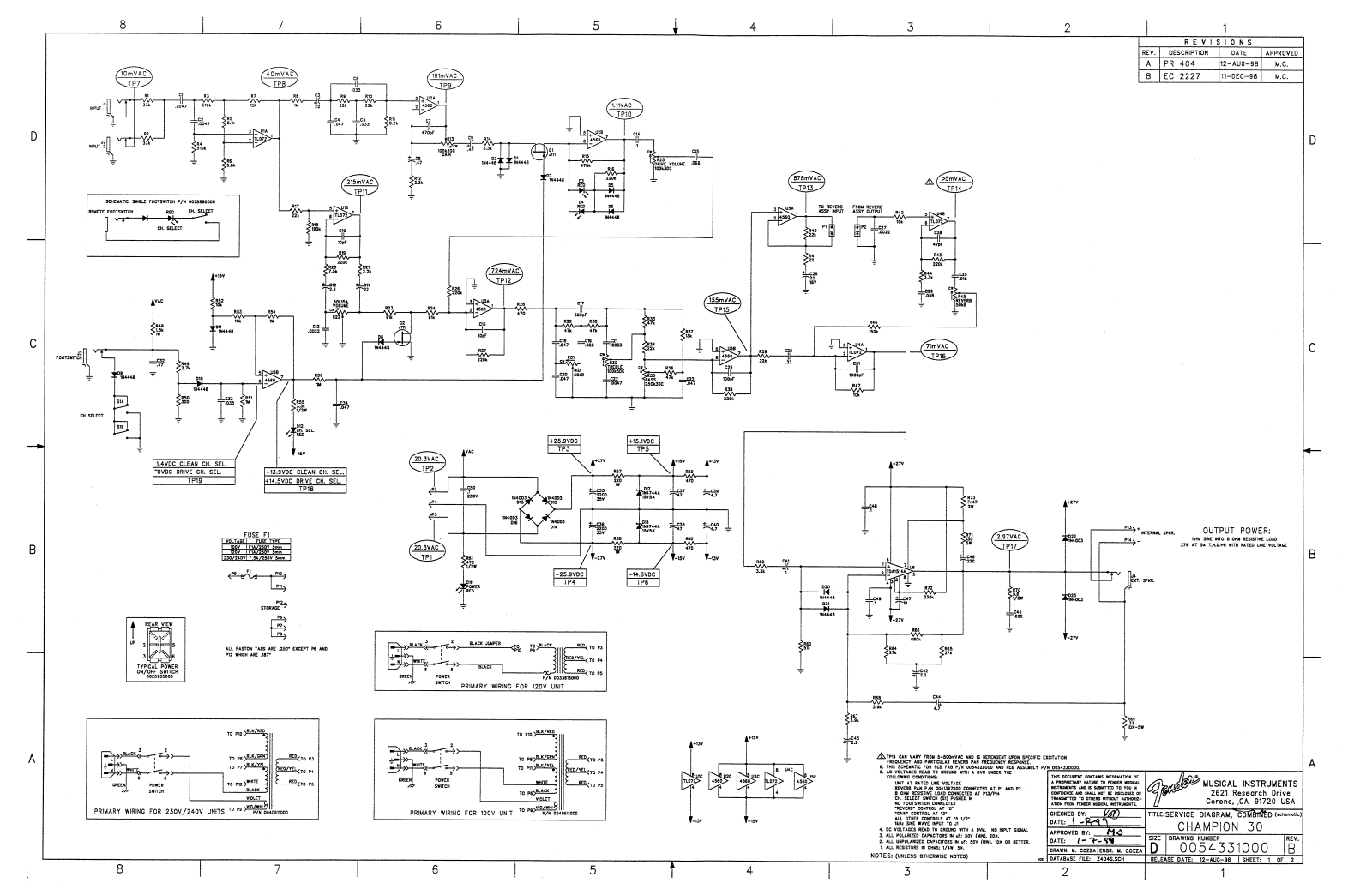 Fender Champion-30 Schematic