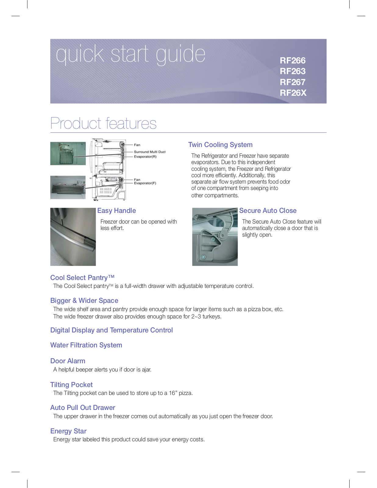 Samsung RF266AFRS, RF267AFRS User Manual