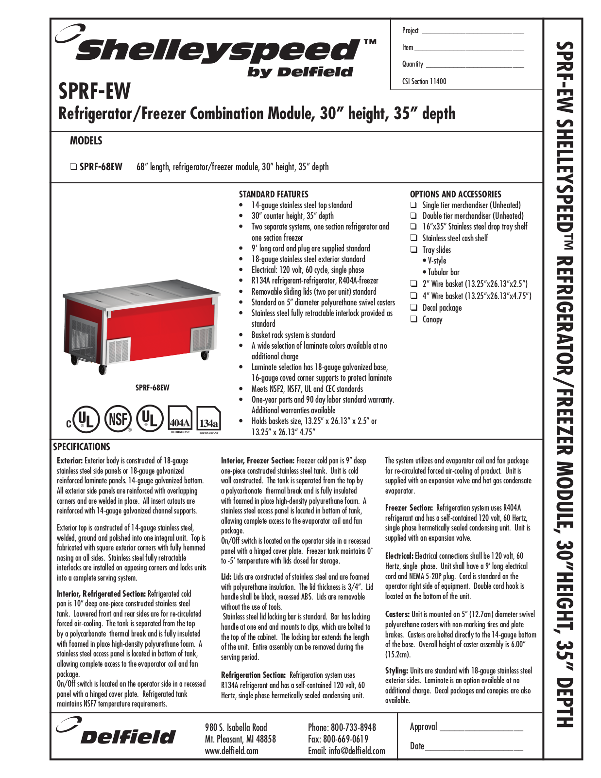 Delfield SPRF-68EW General Manual